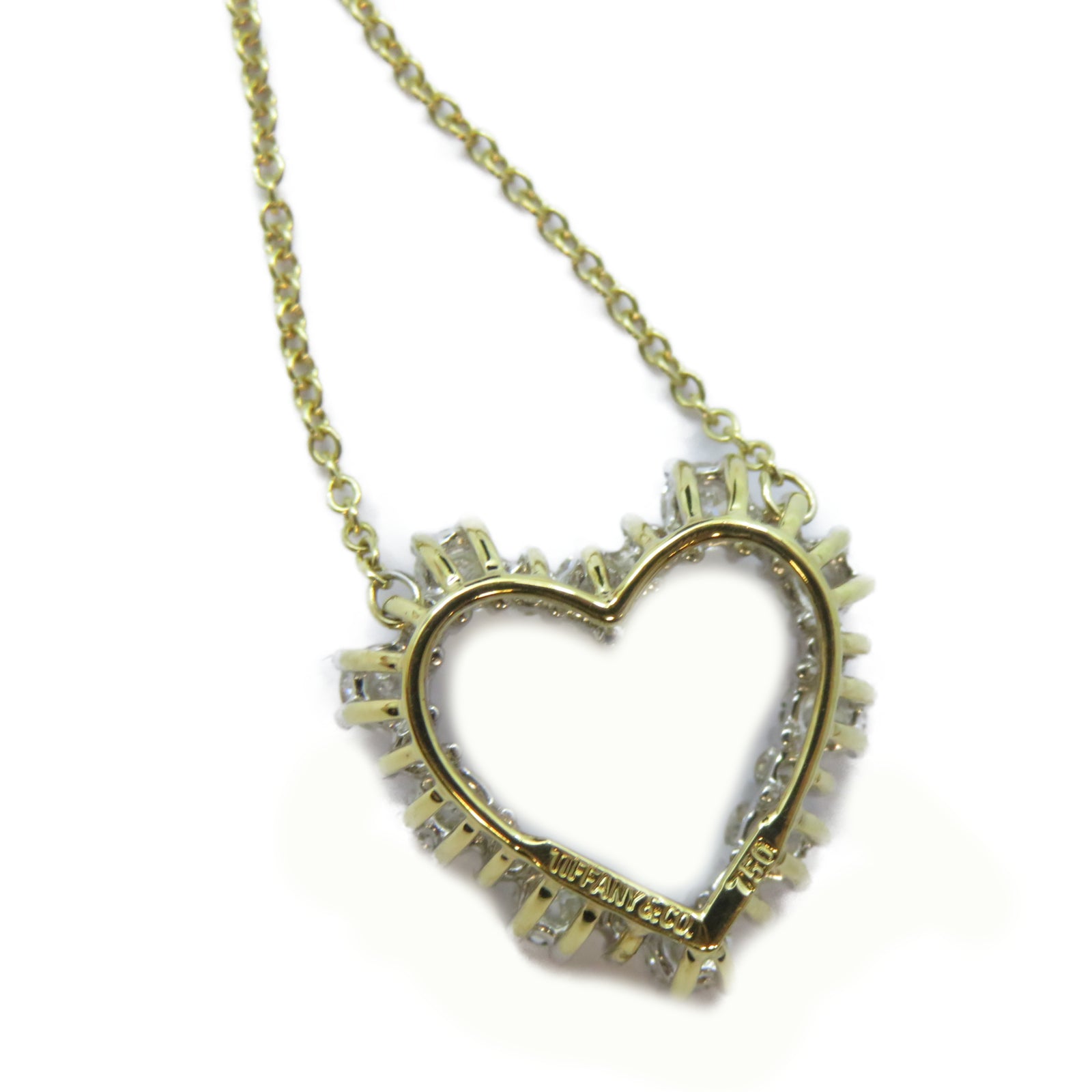 TIFFANY＆CO 18K黃金Heart Diamond Neckalce鑽石項鍊