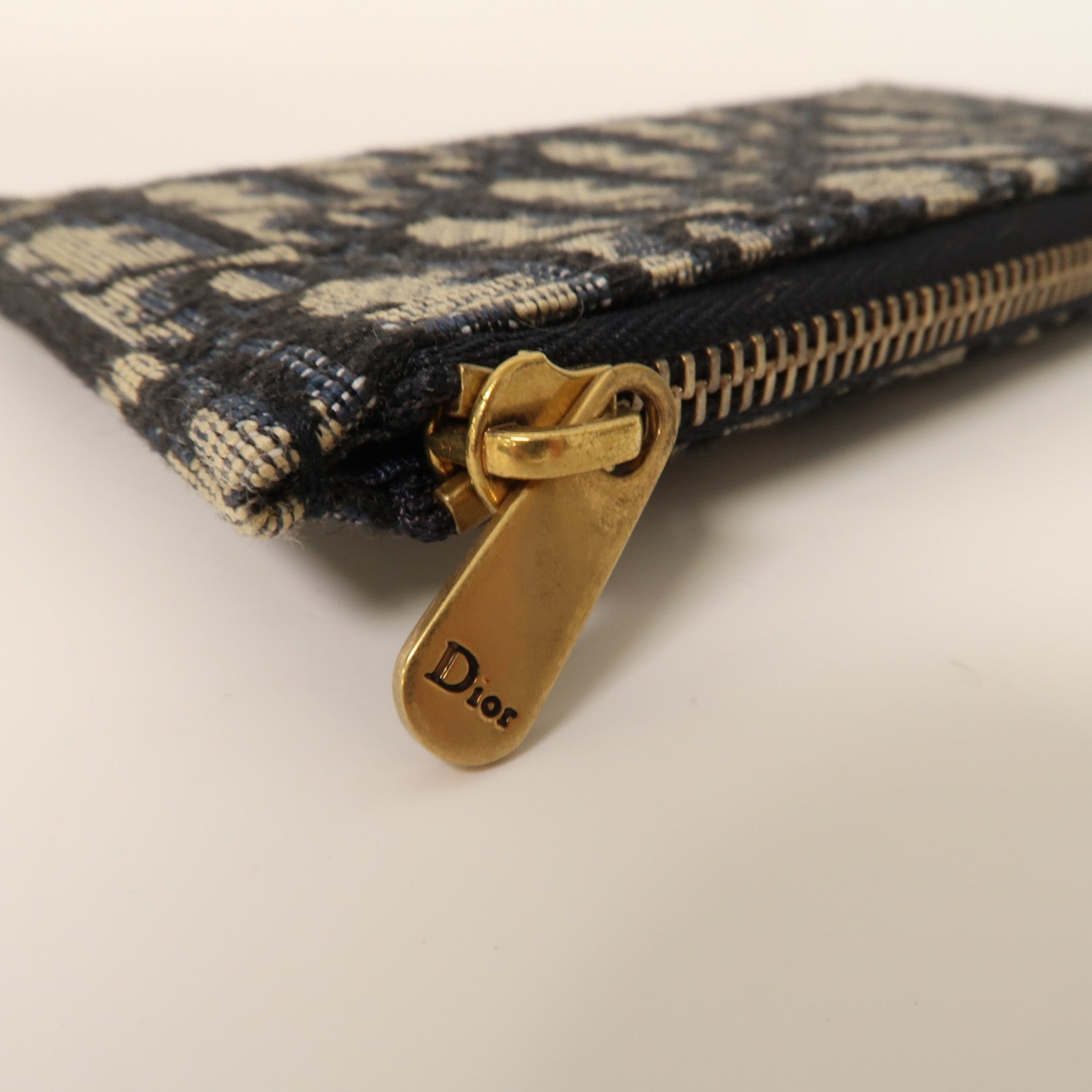 Dior 帆布Shoulder Bag金扣鏈帶肩背袋藍色/米色