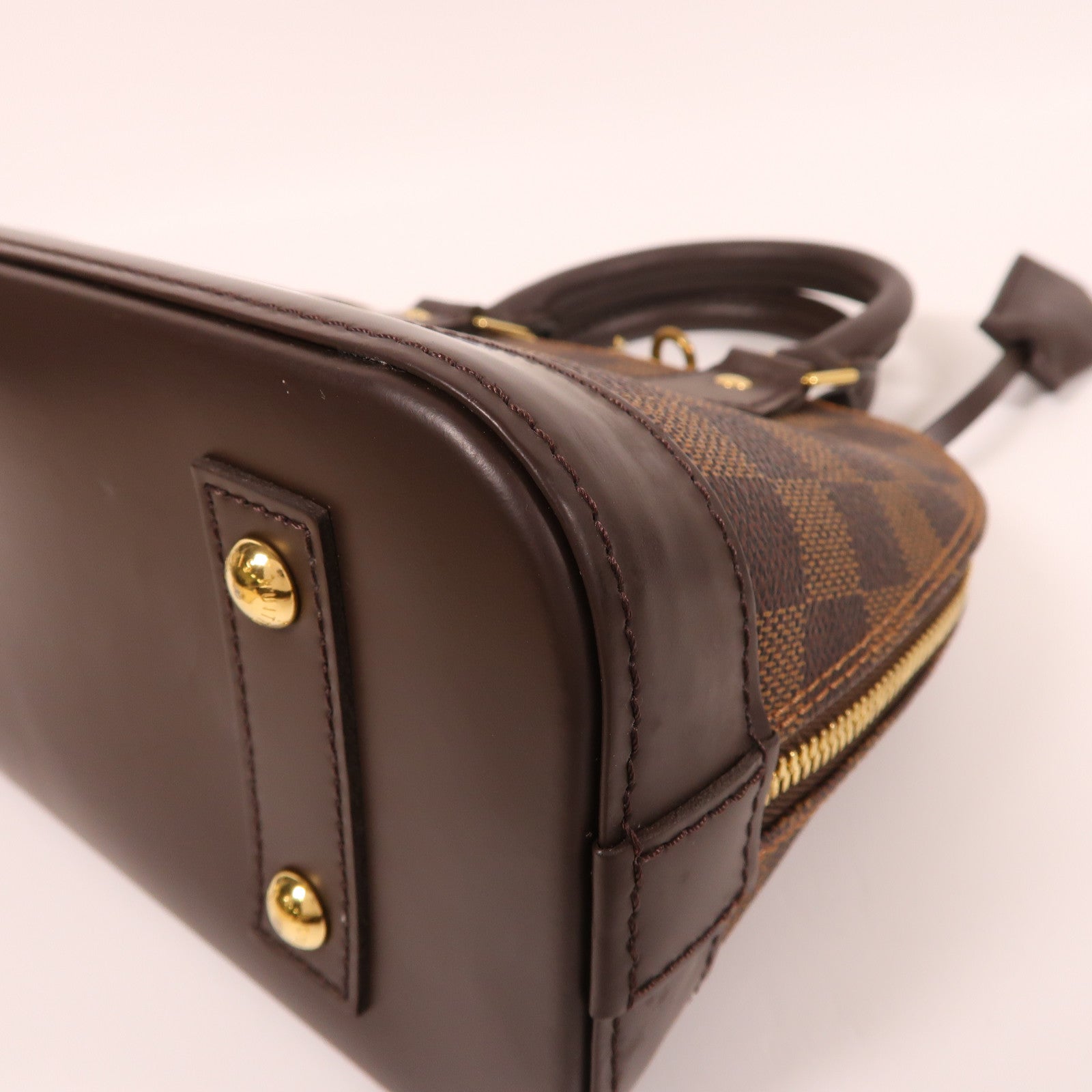 LOUIS VUITTON Damier Ebene Alma BB金扣手挽肩背兩用袋啡色