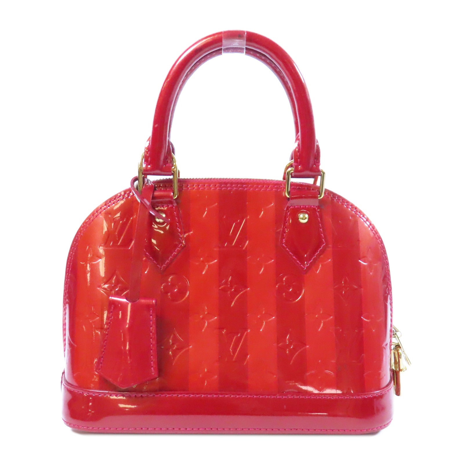 LOUIS VUITTON 【激減優惠】Monogram Vernis Alma BB金扣手挽袋紅色