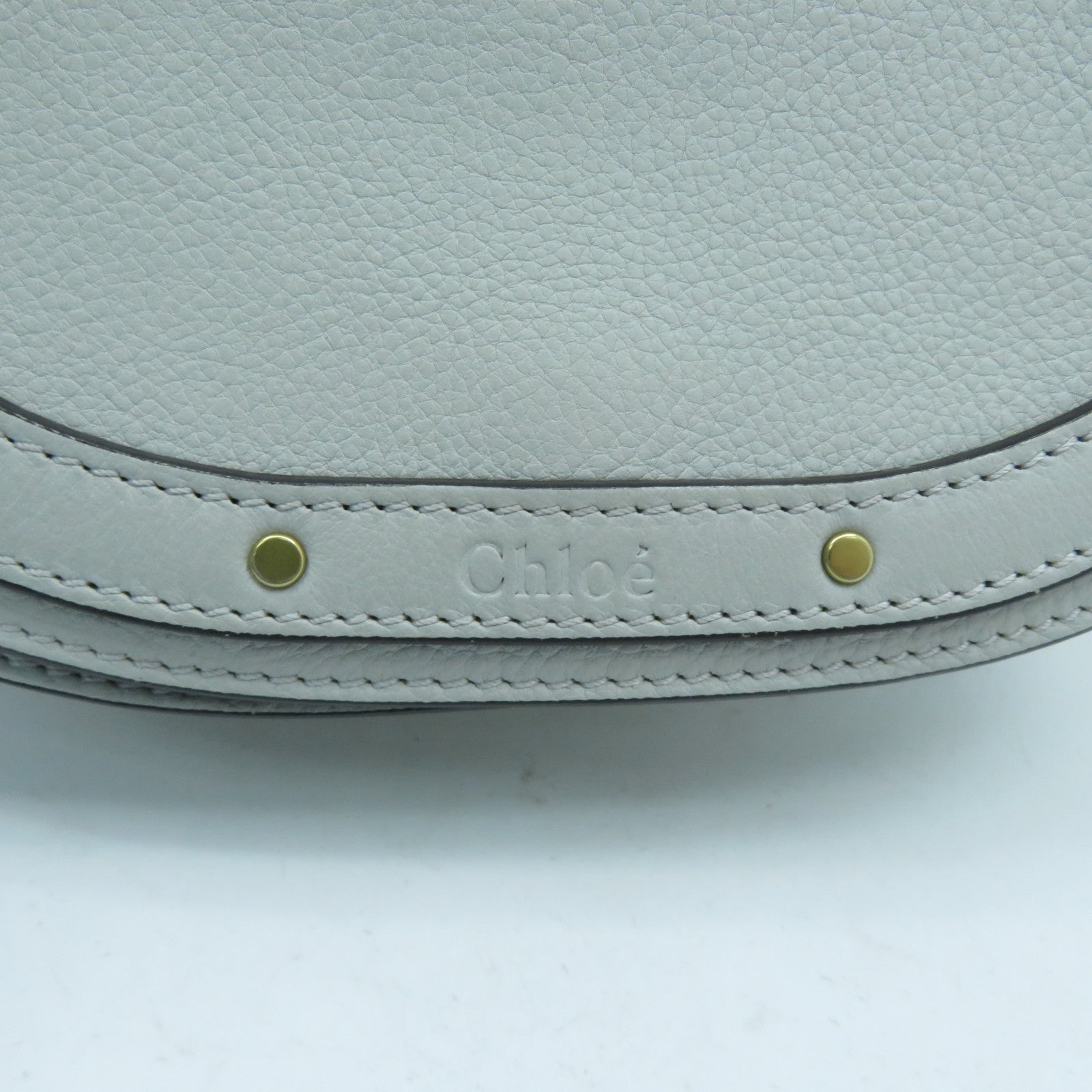 Chloe 【激減優惠】牛皮皮革Shoulder Bag金扣肩背袋灰綠色