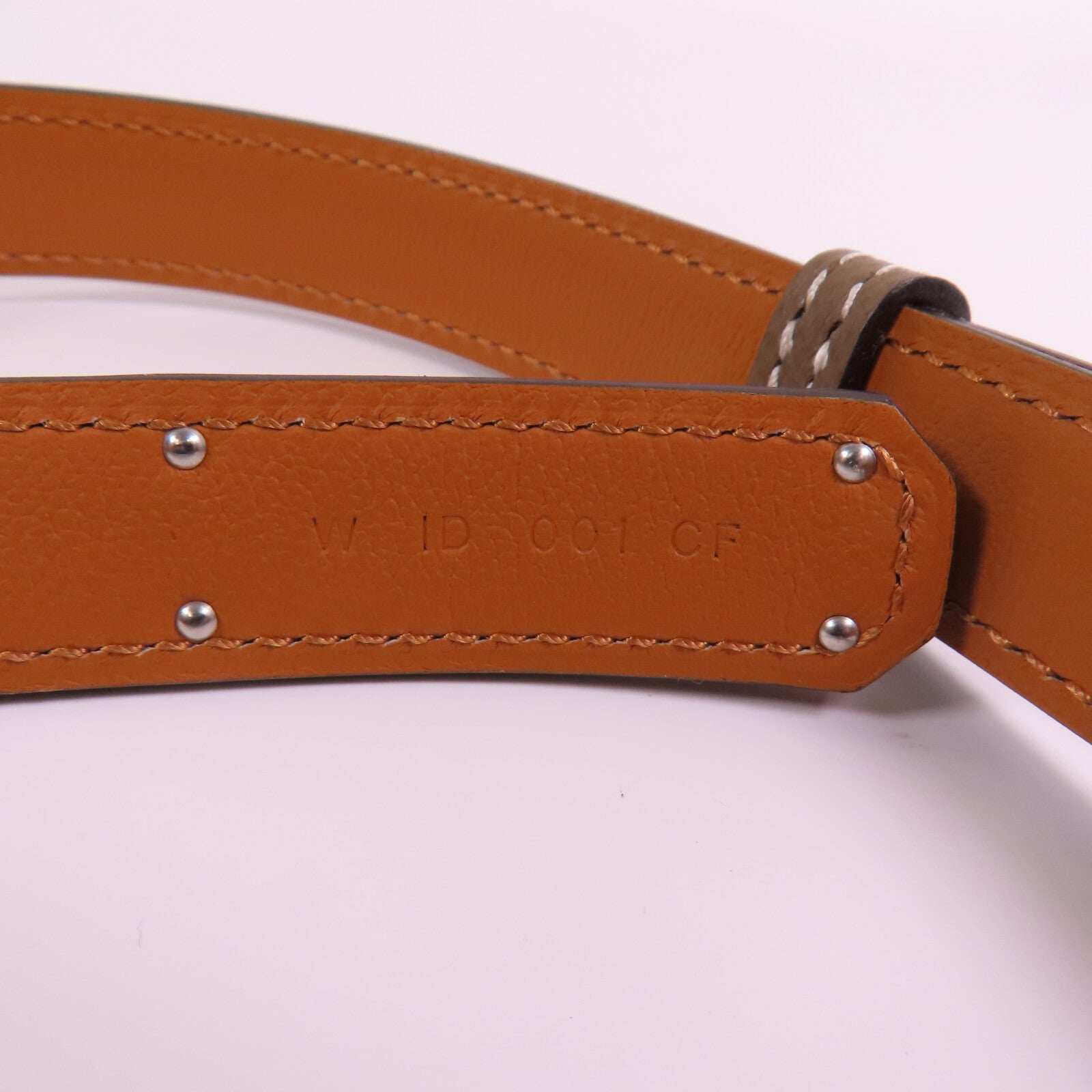 HERMES Epsom皮革Kelly Belt銀扣皮帶Etoupe