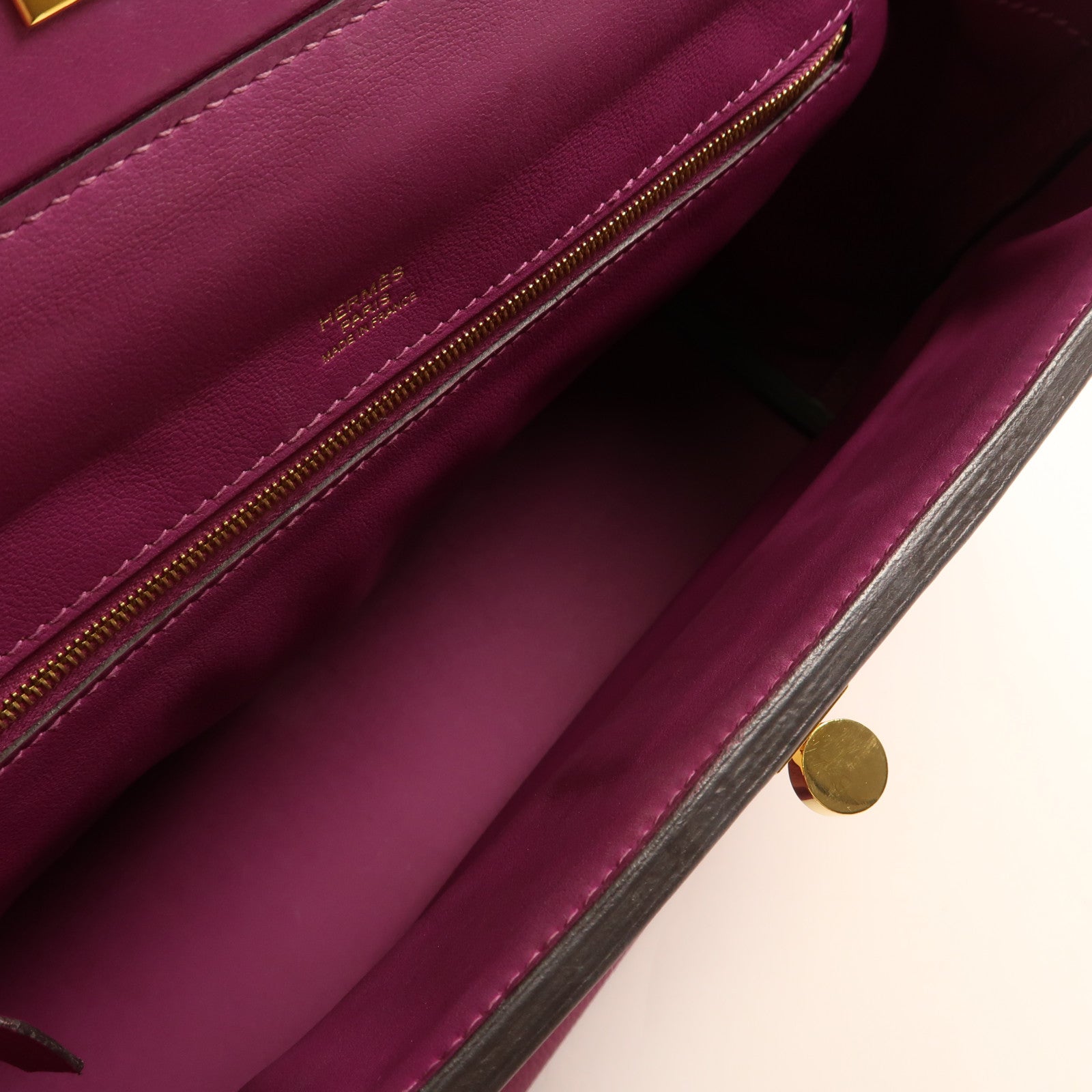 HERMES Clemence皮革24/24 29CM金扣手挽肩背兩用袋Anemone海葵紫色