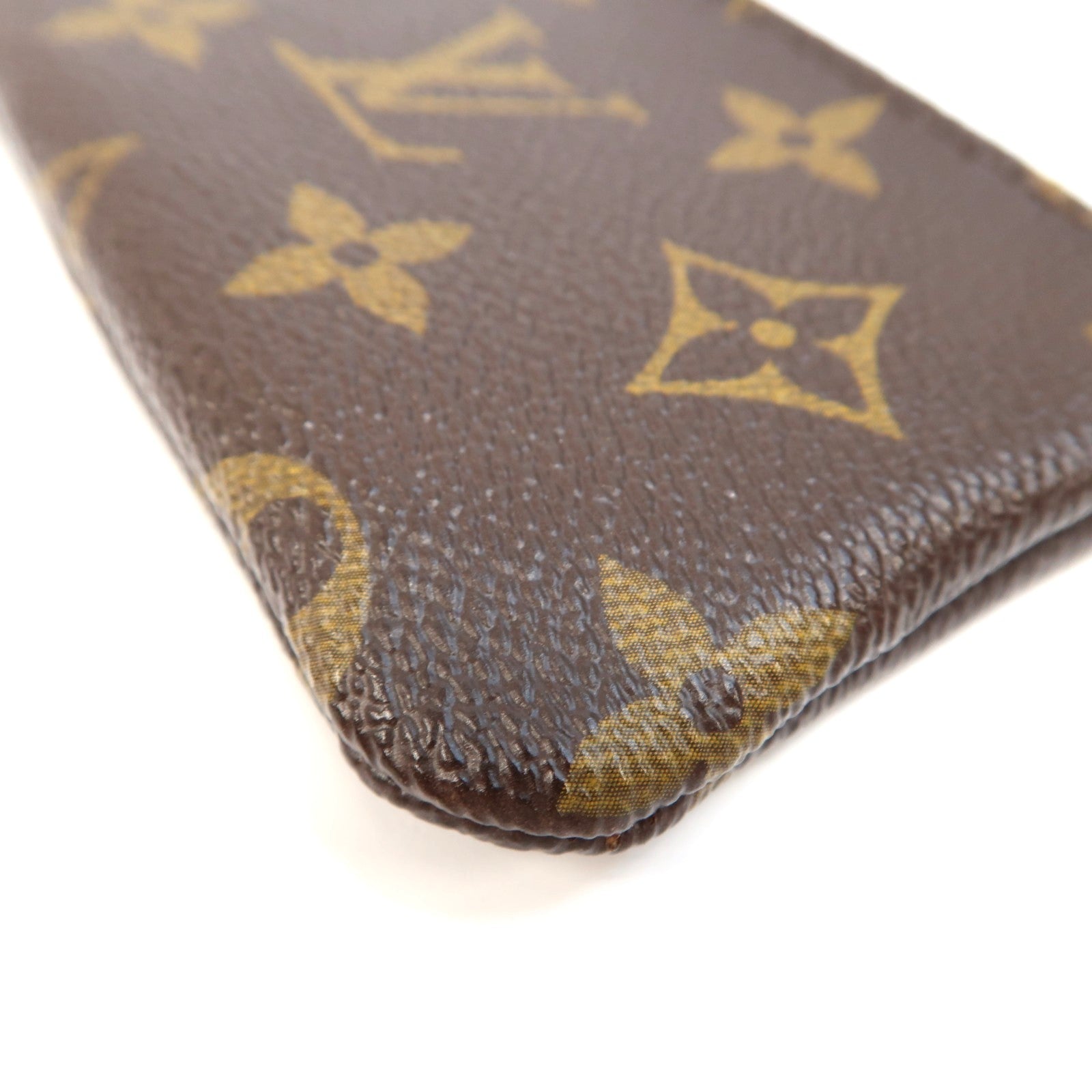 LOUIS VUITTON Monogram Coin Case金扣零錢包棕色