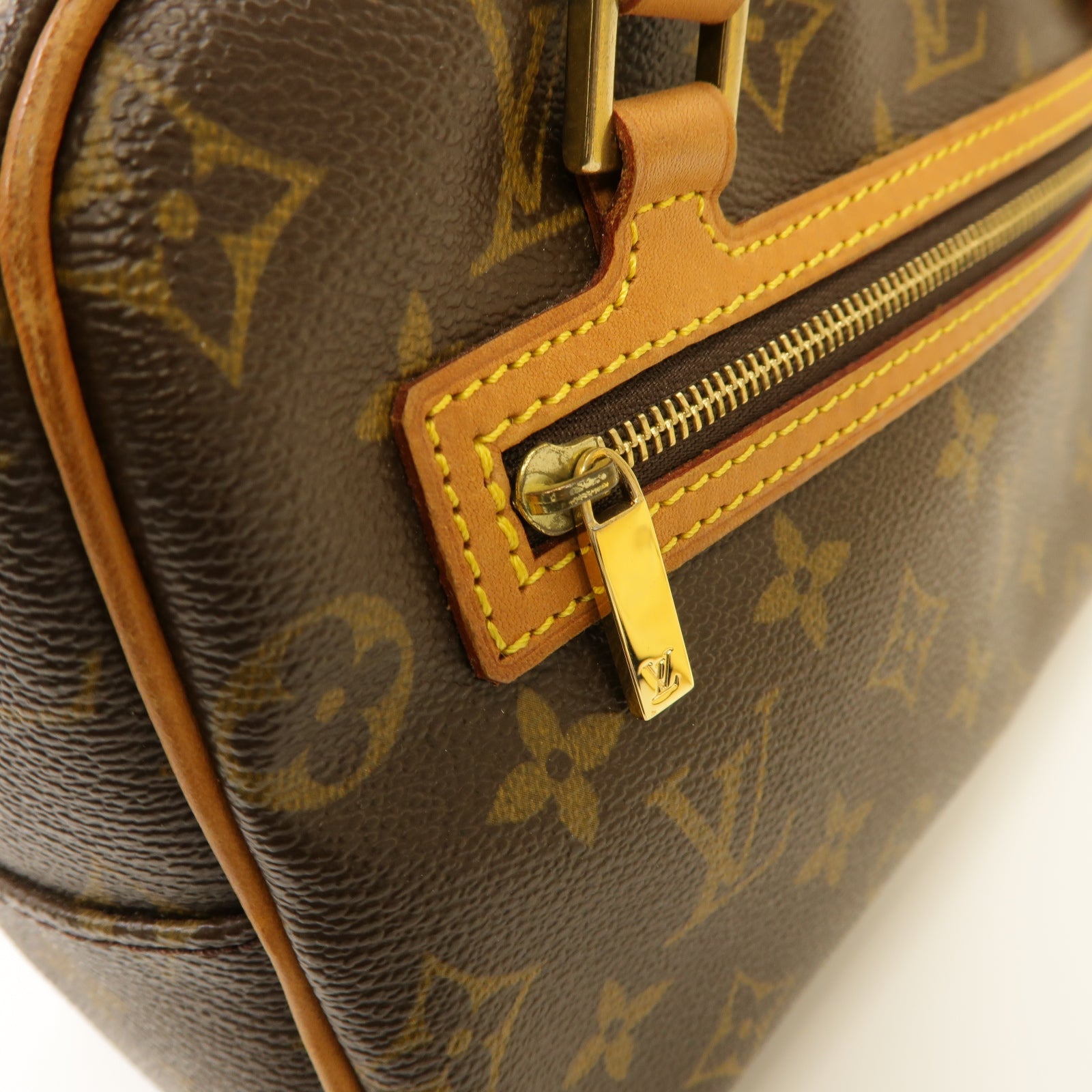 LOUIS VUITTON Monogram Cite MM金扣肩背袋棕色