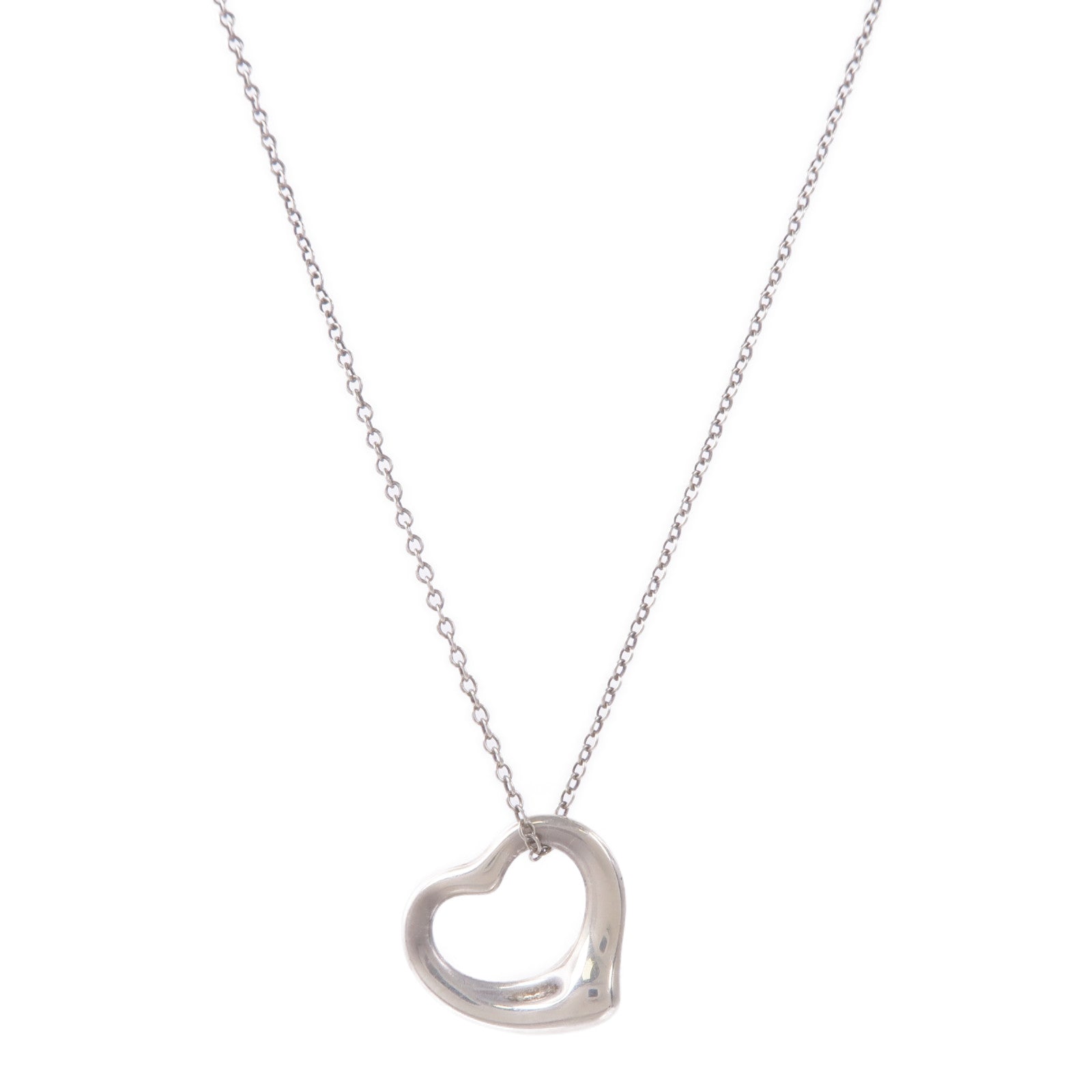 TIFFANY＆CO 925純銀Elsa Peretti Open Heart Pendant項鍊