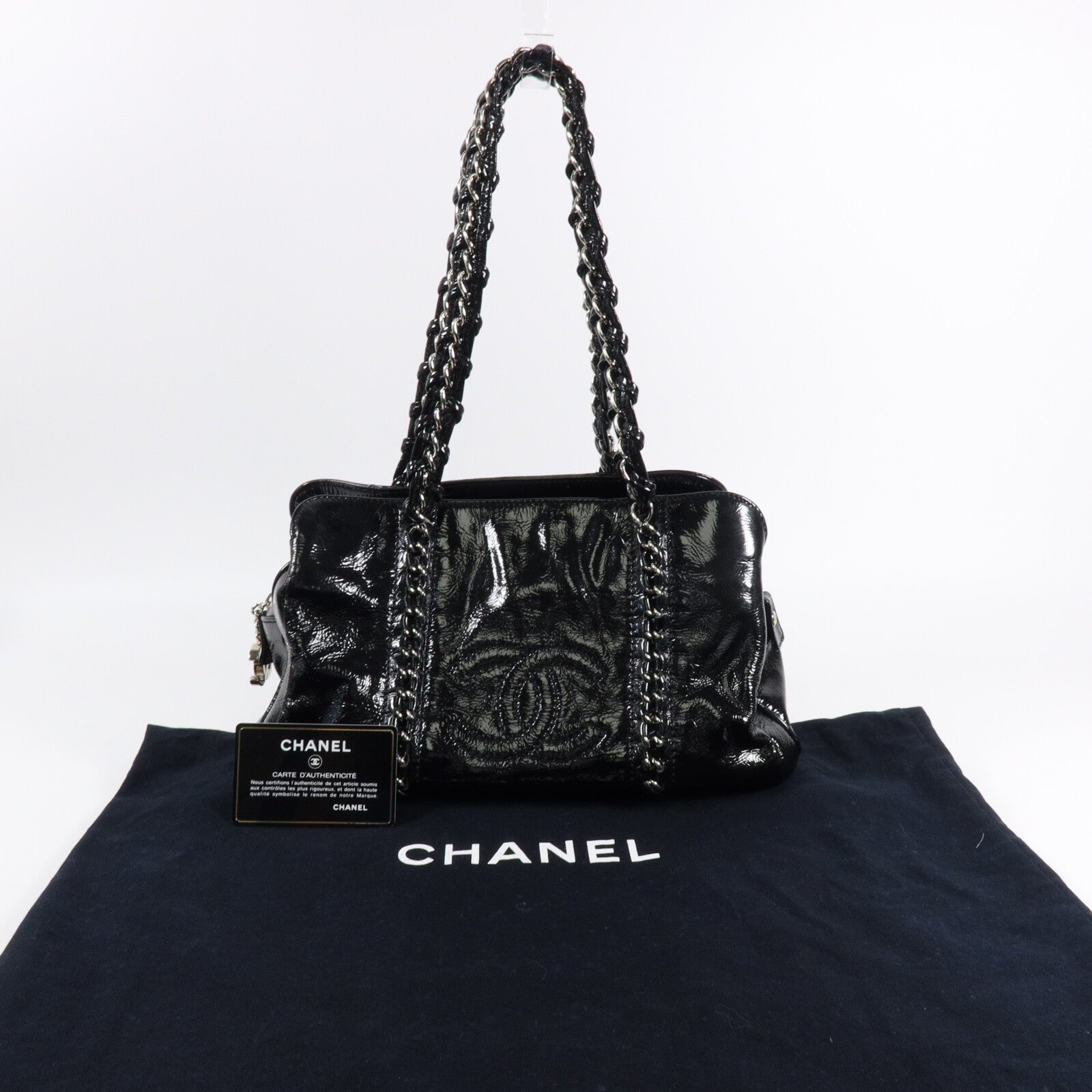 CHANEL 漆皮皮革Luxe Ligne Tote Bag肩背袋/手挽袋