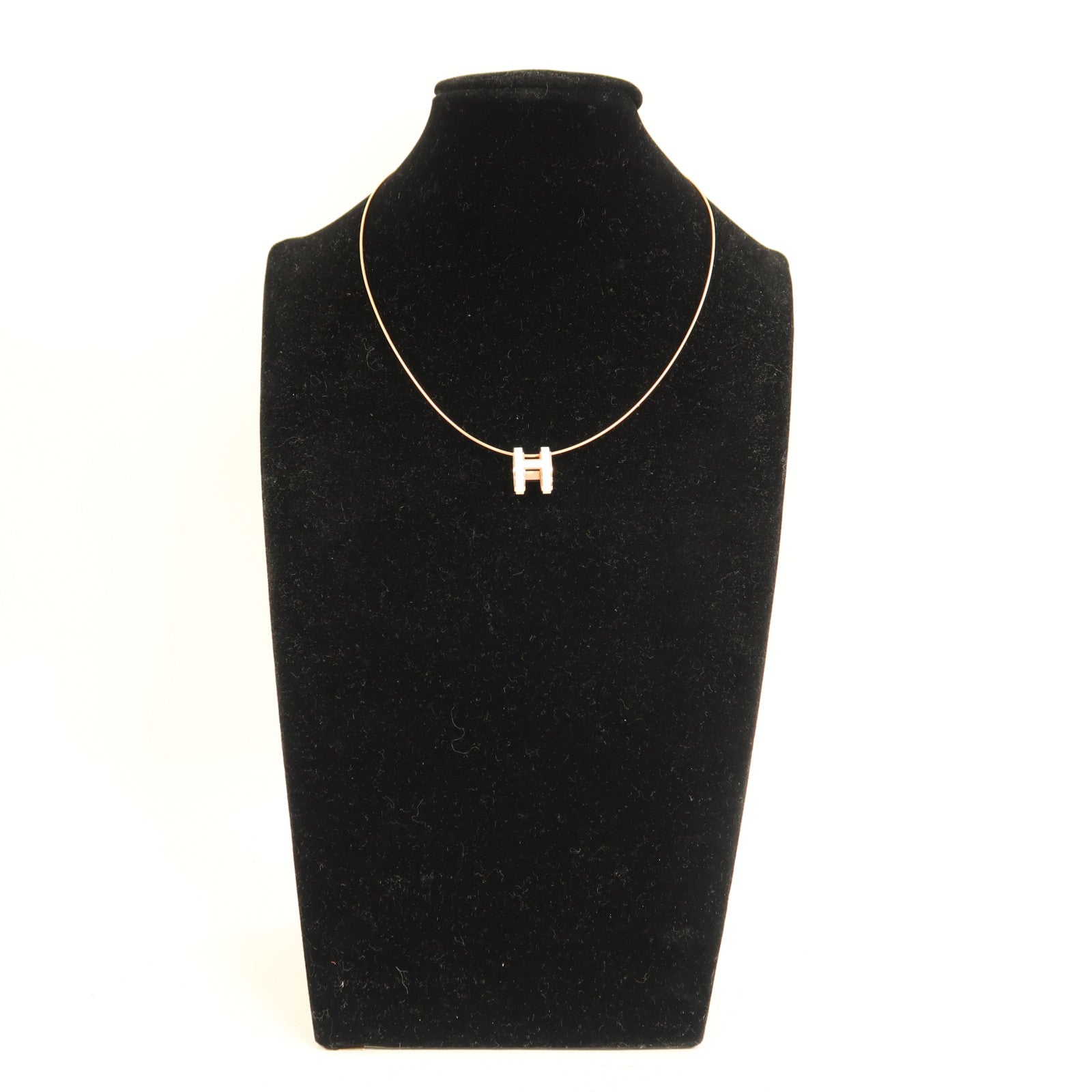 HERMES 金屬Pop H Necklace項鍊白色/金色