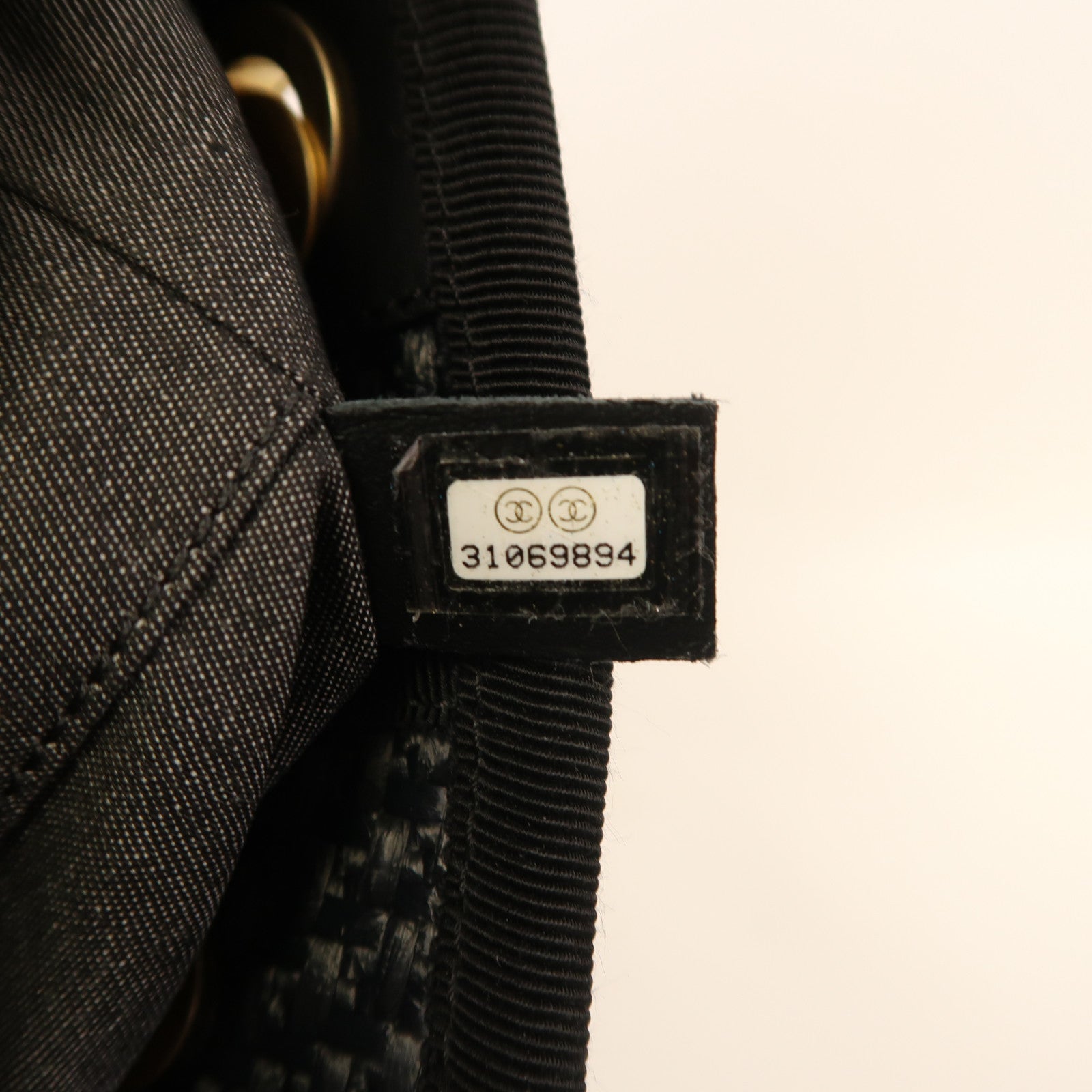 CHANEL Straw Deauville Tote金扣手挽肩背兩用袋黑色