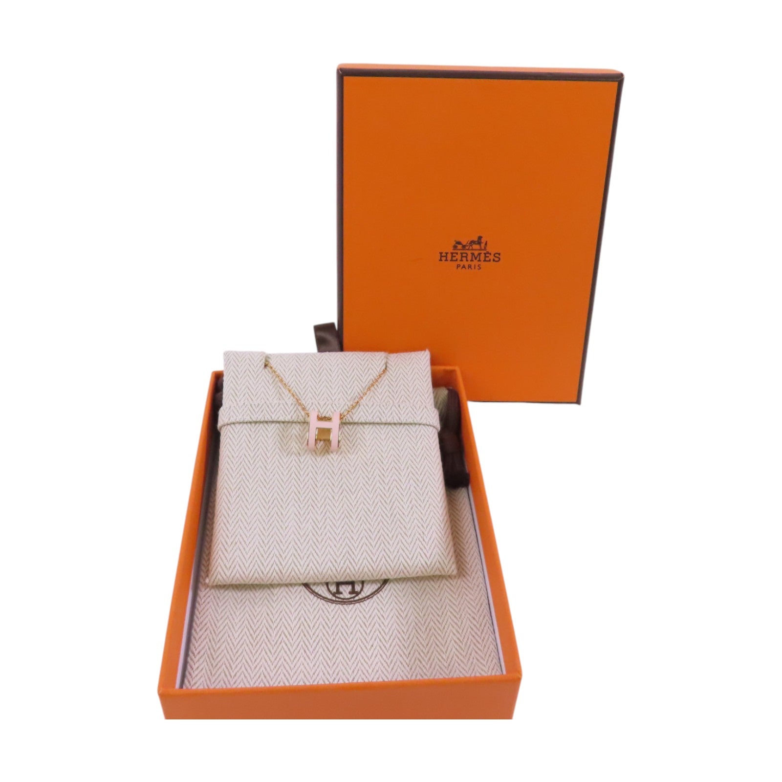 HERMES 金屬/琺瑯Pop H Necklace金扣項鏈