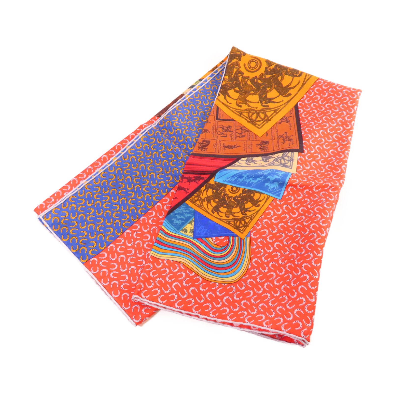 HERMES 絲質90x90 Scarf絲巾橙色/藍色/紅色/彩色