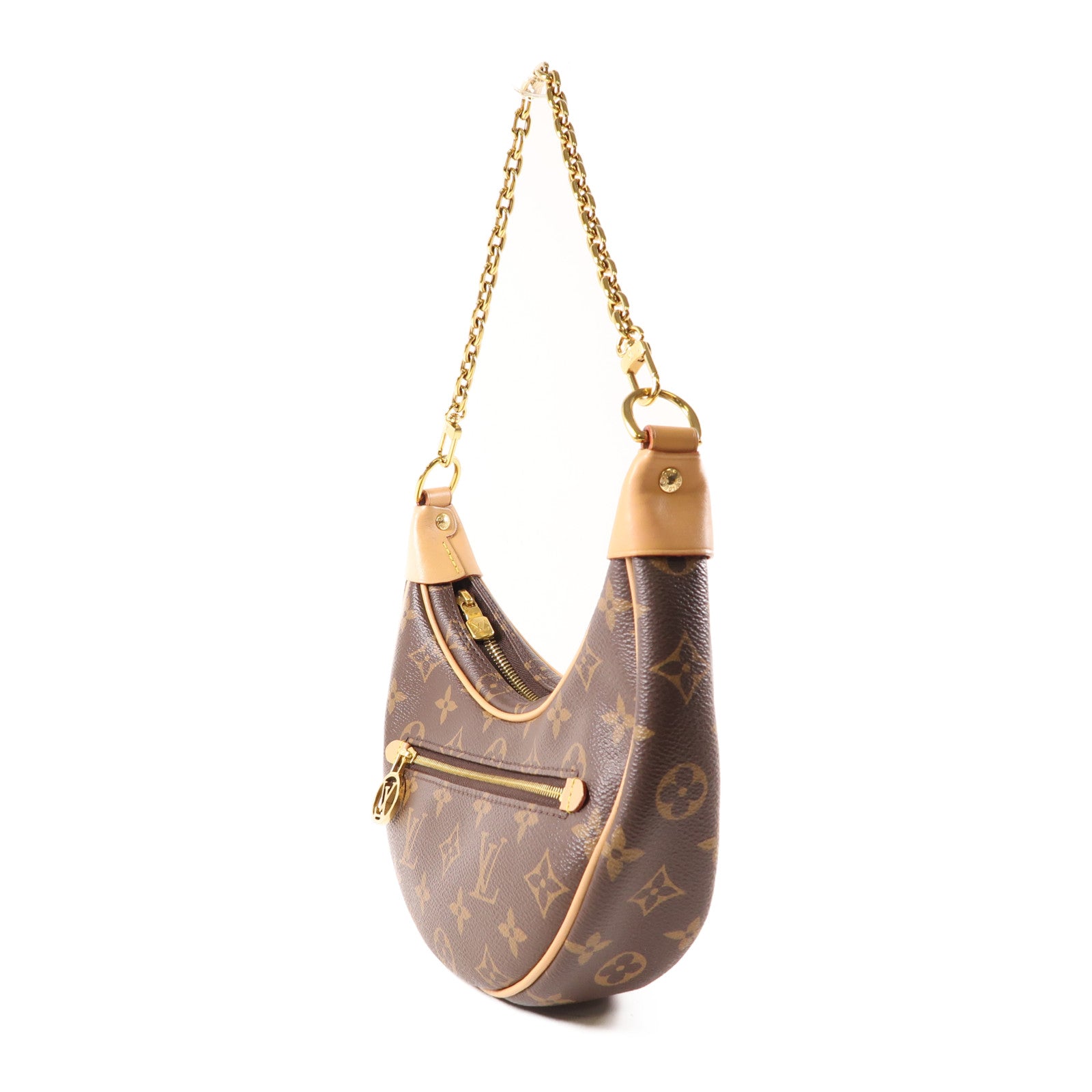 LOUIS VUITTON Monogram Loop金扣肩背袋棕色