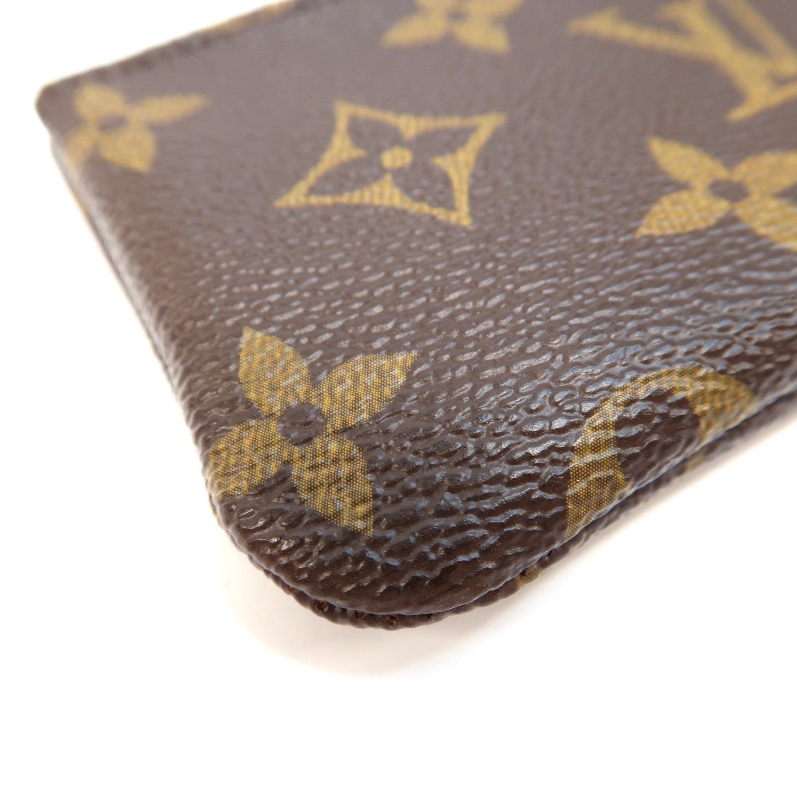 LOUIS VUITTON Monogram Coin Case金扣零錢包棕色