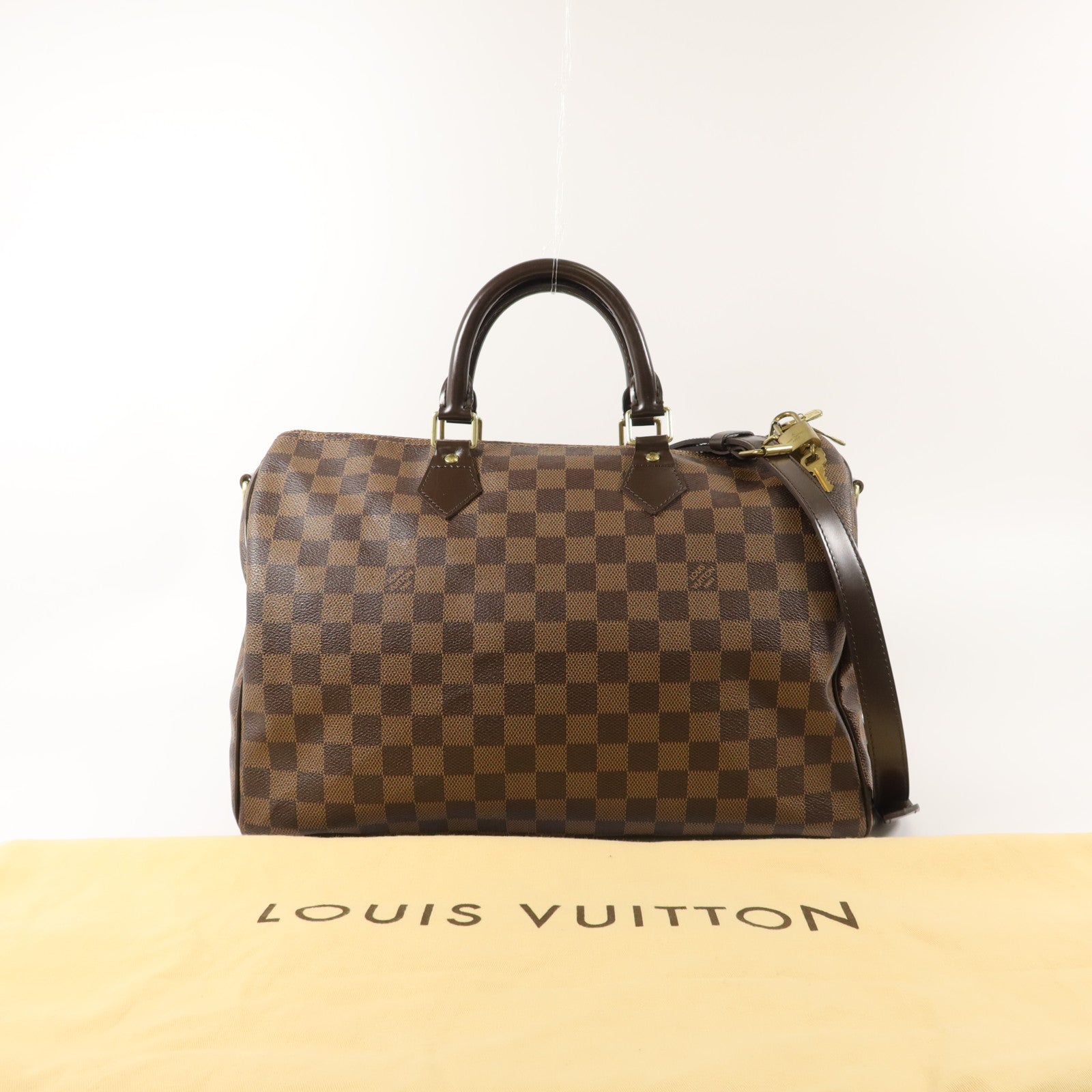 LOUIS VUITTON Damier Speedy Bandouliere 35手挽肩背兩用袋