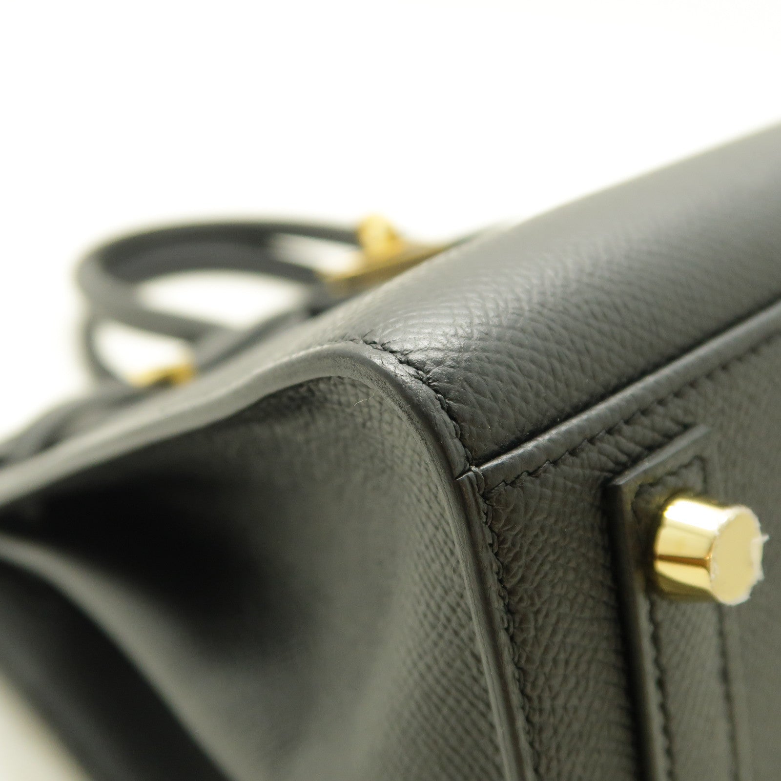 HERMES Epsom皮革Birkin 25金扣手挽袋Noir/黑色