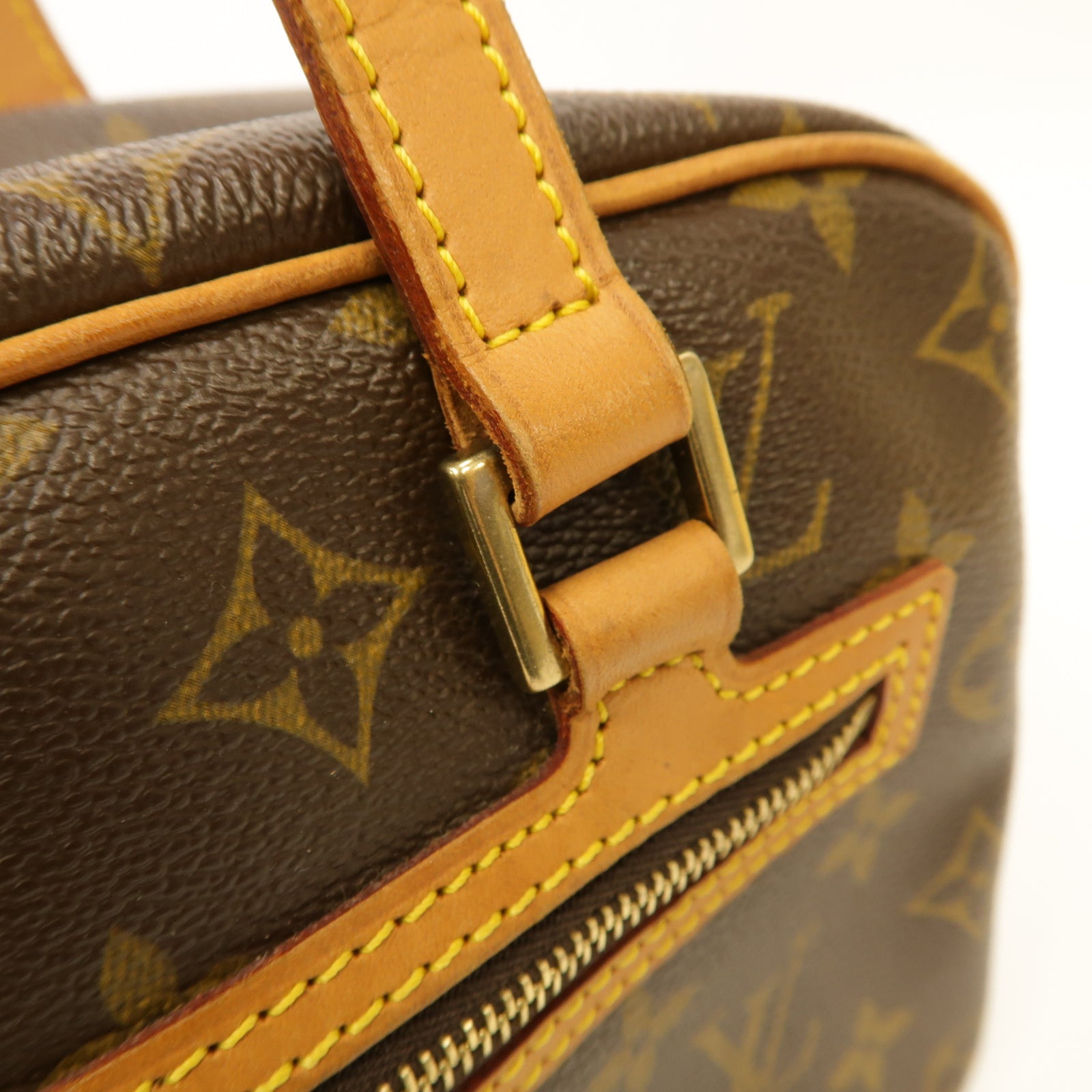 LOUIS VUITTON Monogram Cite MM金扣肩背袋棕色