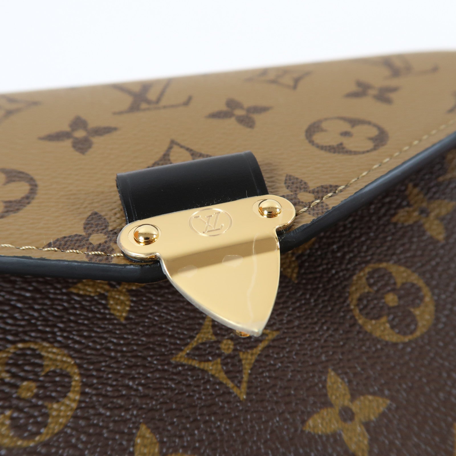 LOUIS VUITTON Monogram Reverse Pochette Métis金扣手挽肩背兩用袋啡色