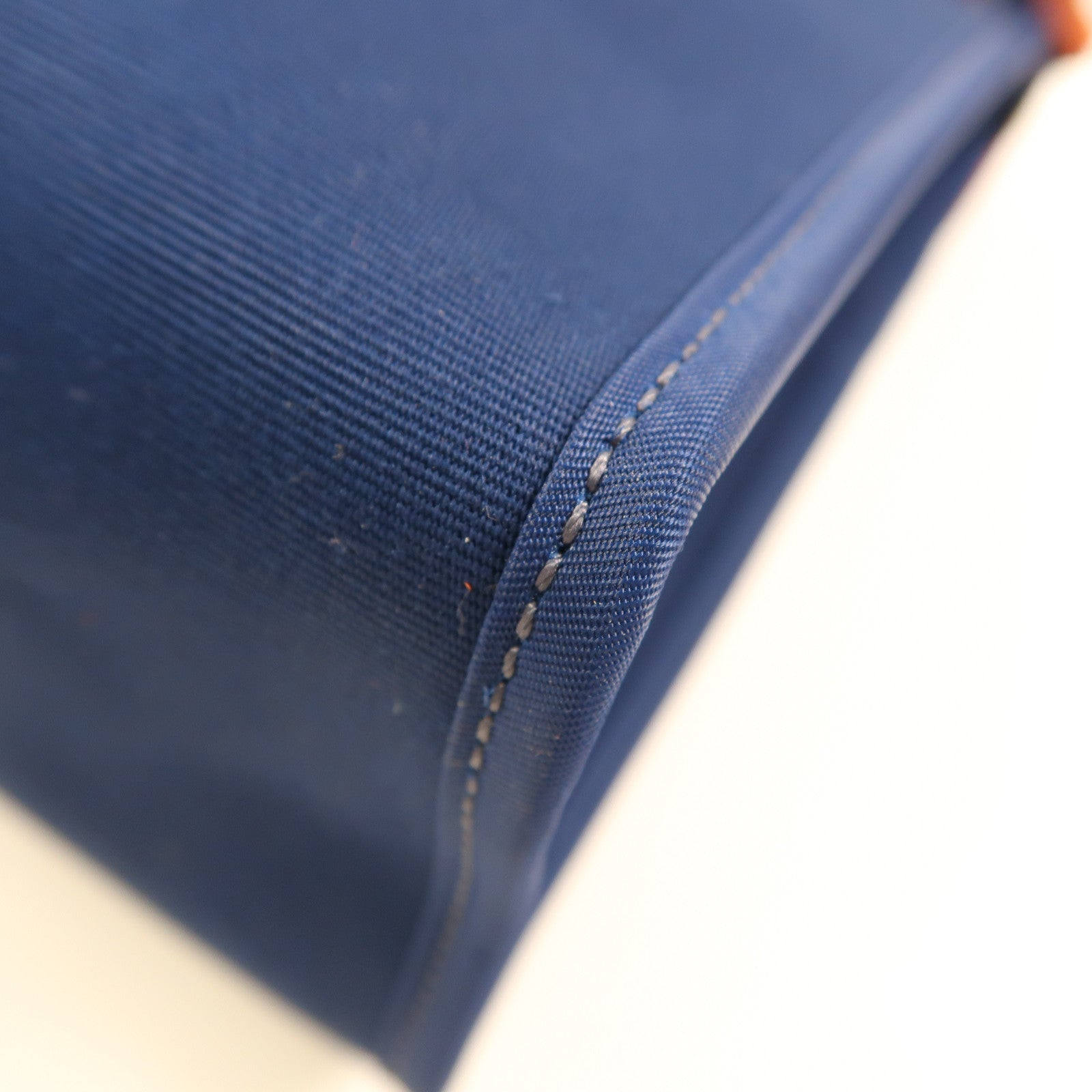 HERMES 帆布/皮革Herbag PM銀扣手挽肩背兩用袋Bleu Agate深藍色/Rouge H紅色