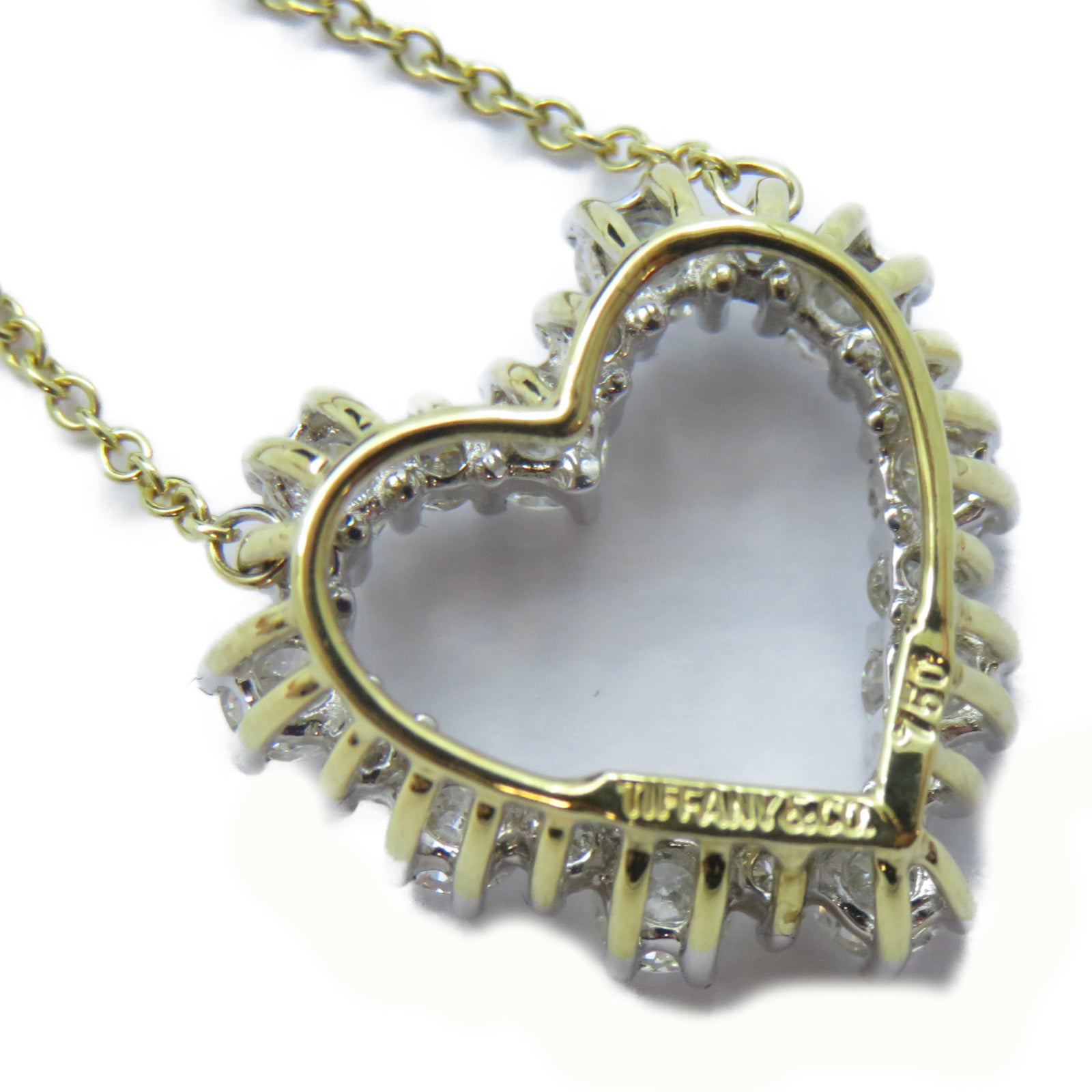 TIFFANY＆CO 18K黃金Heart Diamond Neckalce鑽石項鍊