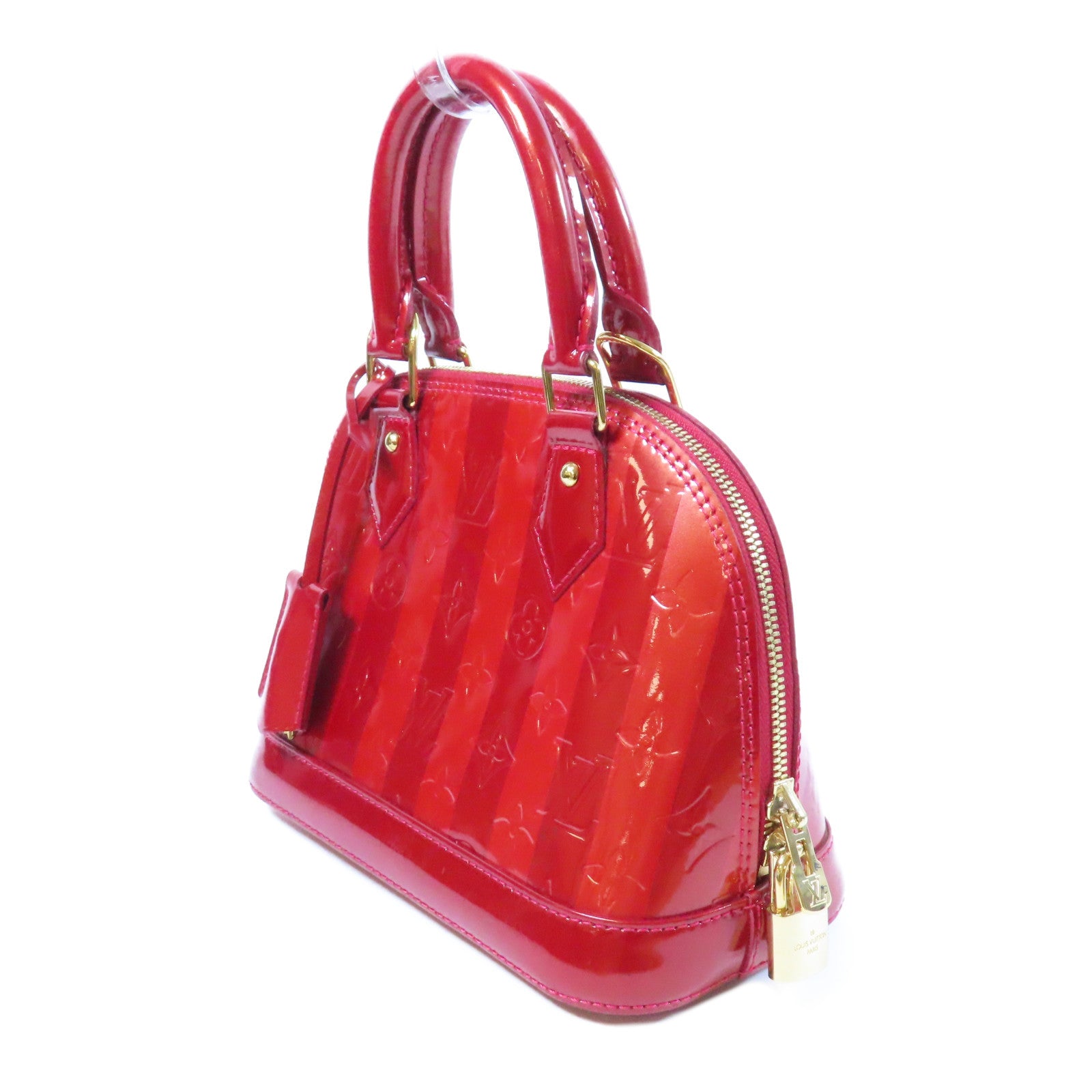 LOUIS VUITTON 【激減優惠】Monogram Vernis Alma BB金扣手挽袋紅色