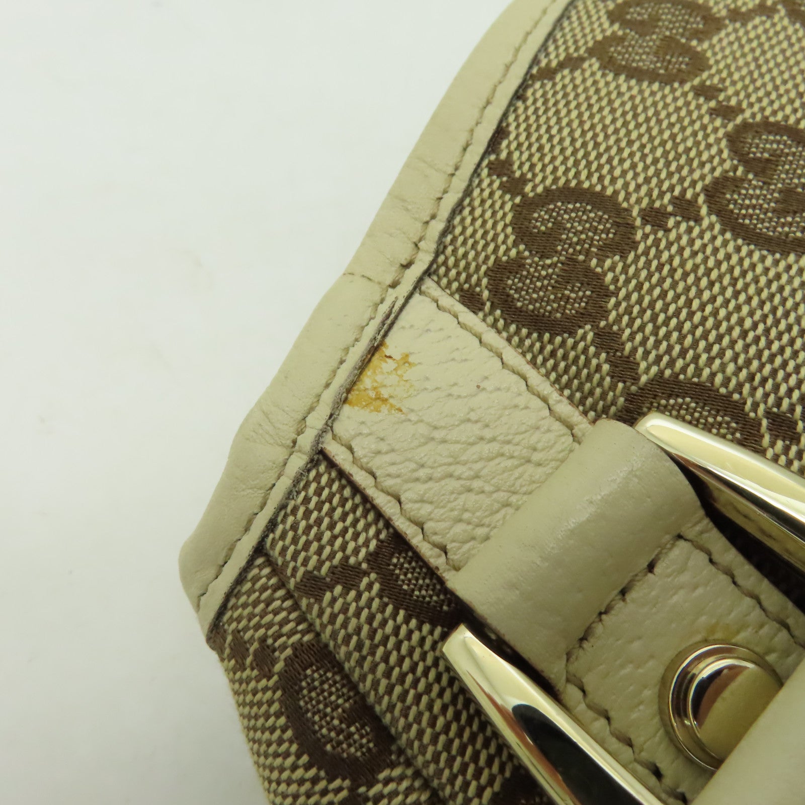GUCCI 【激減優惠】帆布Shoulder Bag金扣肩背袋啡色