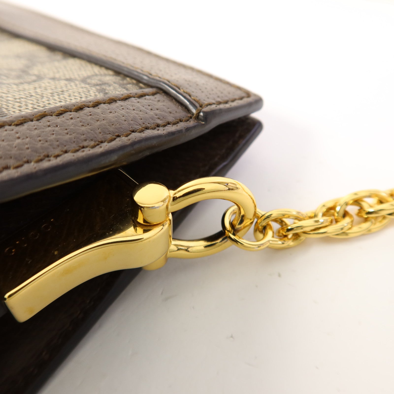 GUCCI 塗層帆布Ophidia GG Chain Shoulder Bag金扣鏈帶肩背袋