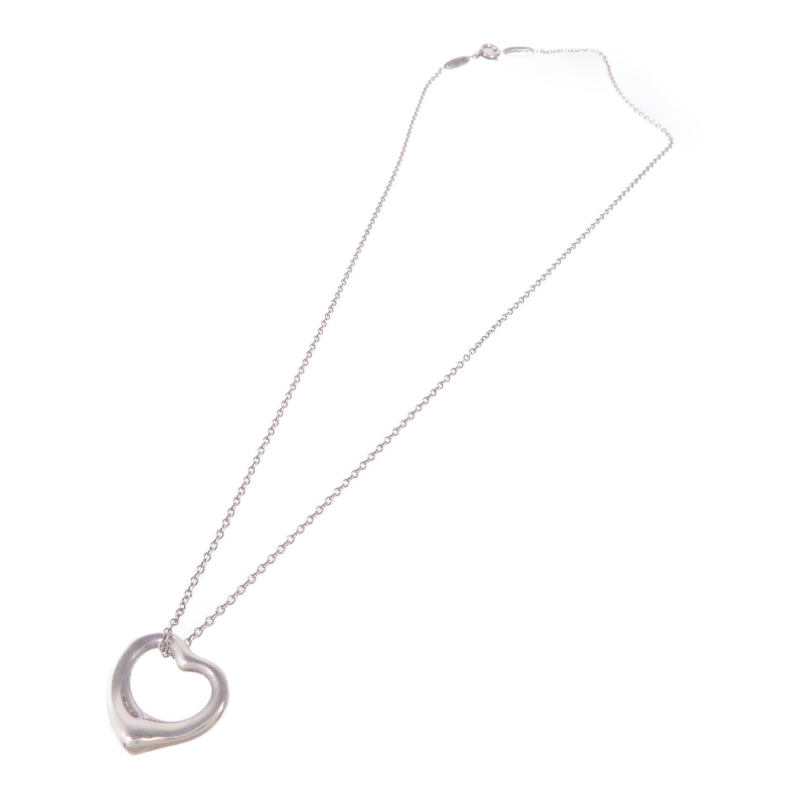 TIFFANY＆CO 925純銀Elsa Peretti Open Heart Pendant項鍊
