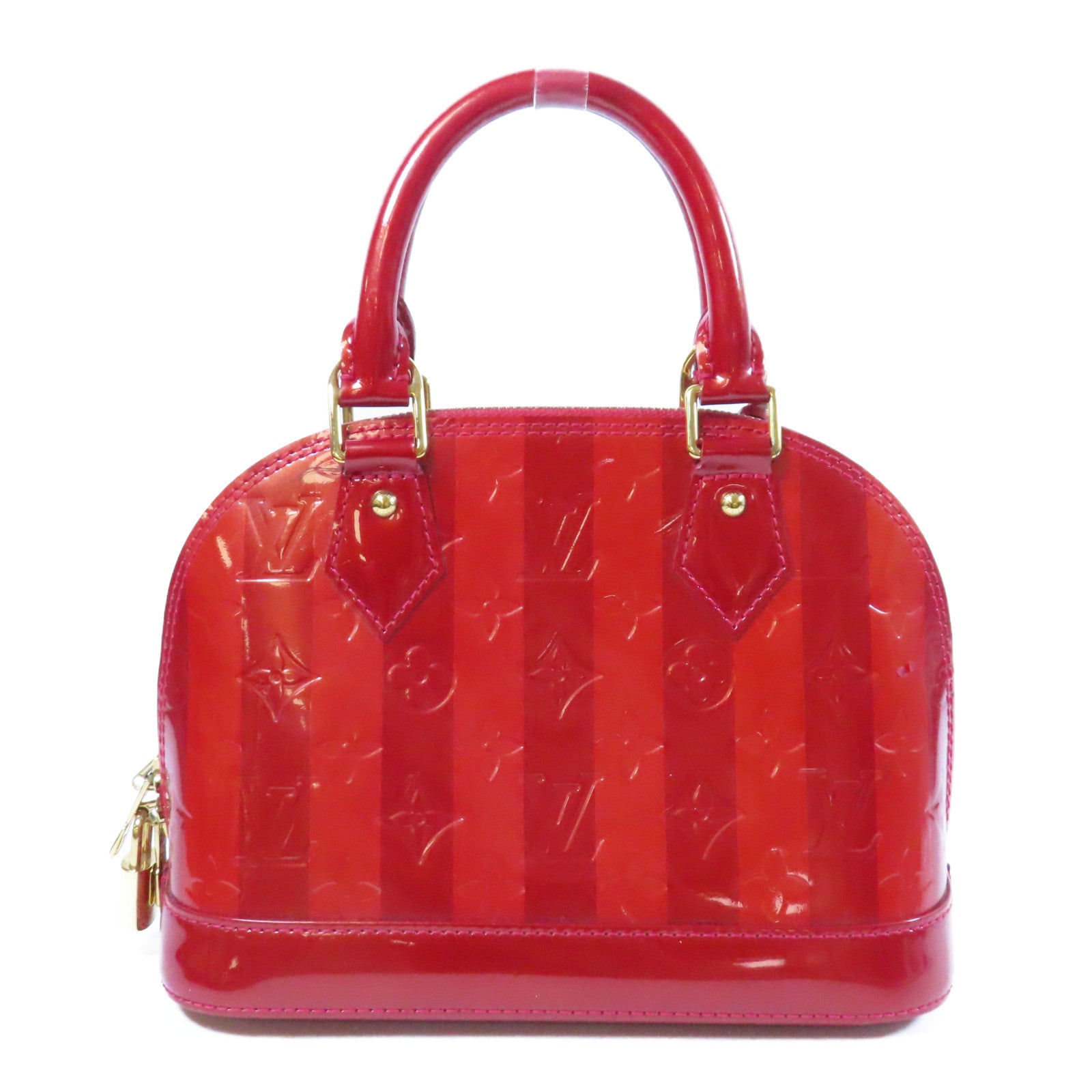 LOUIS VUITTON 【激減優惠】Monogram Vernis Alma BB金扣手挽袋紅色