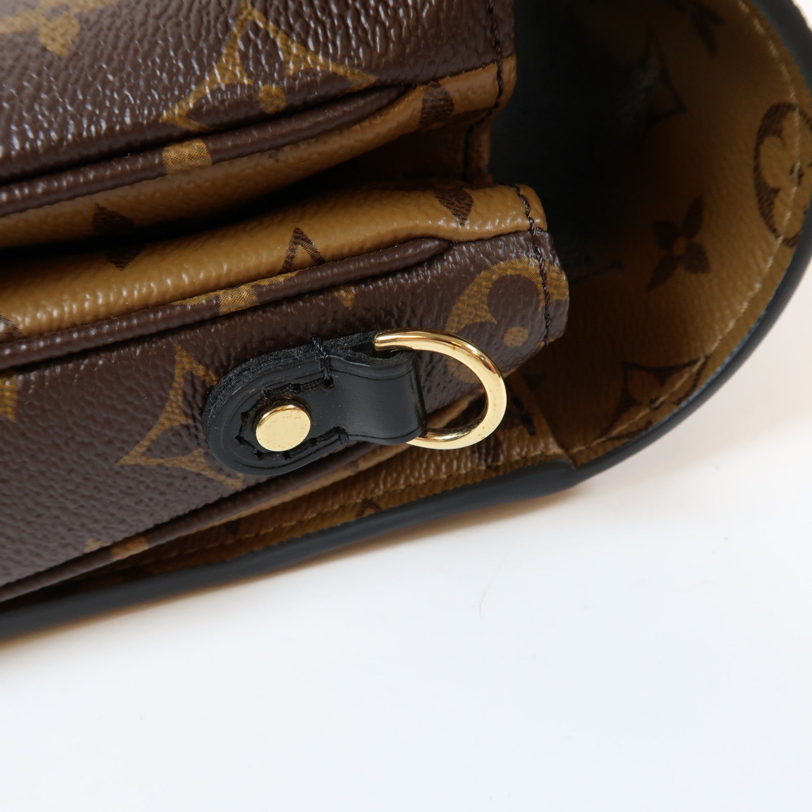 LOUIS VUITTON Monogram Reverse Pochette Métis金扣手挽肩背兩用袋啡色