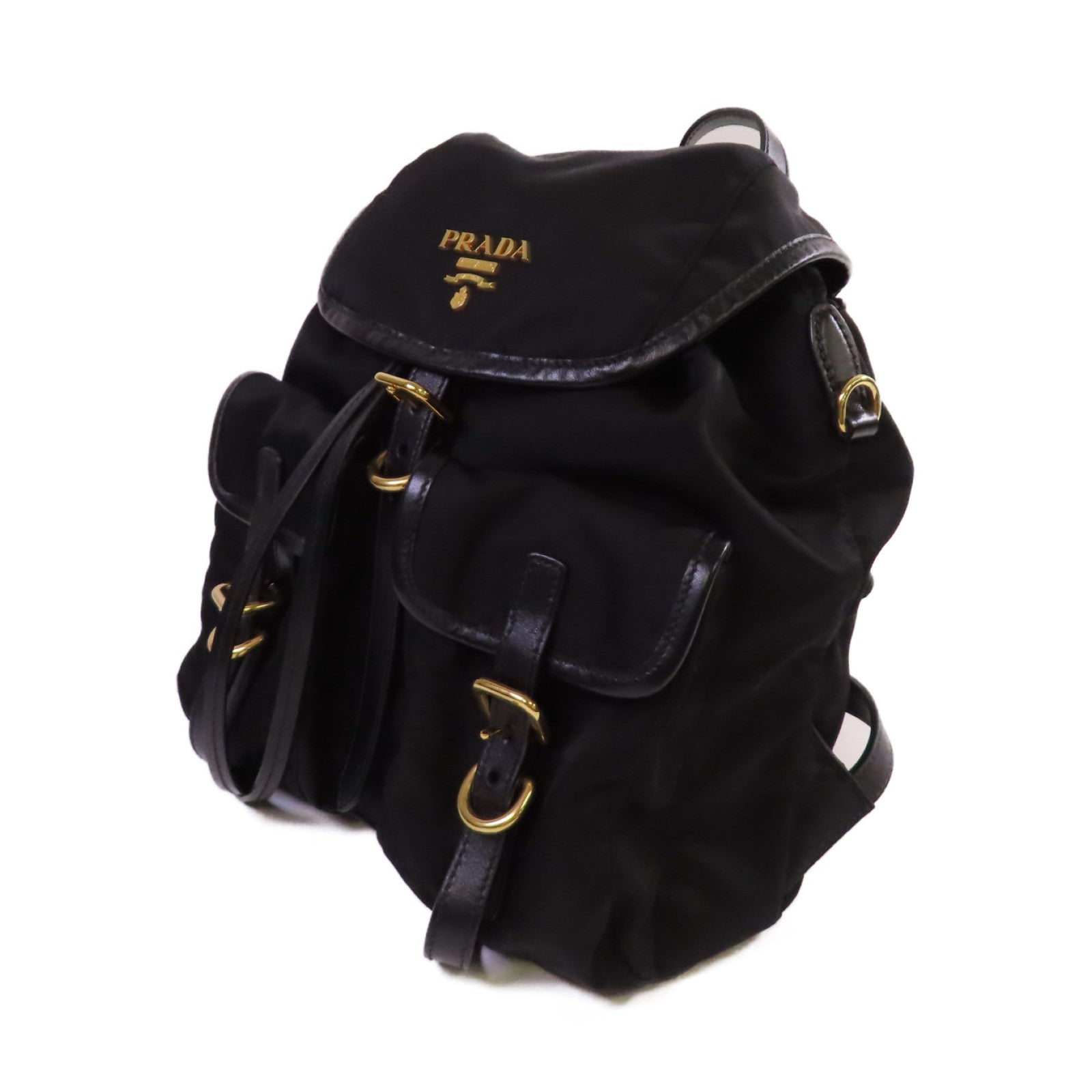 PRADA 尼龍Small Re-Nylon Backpack金扣背包黑色