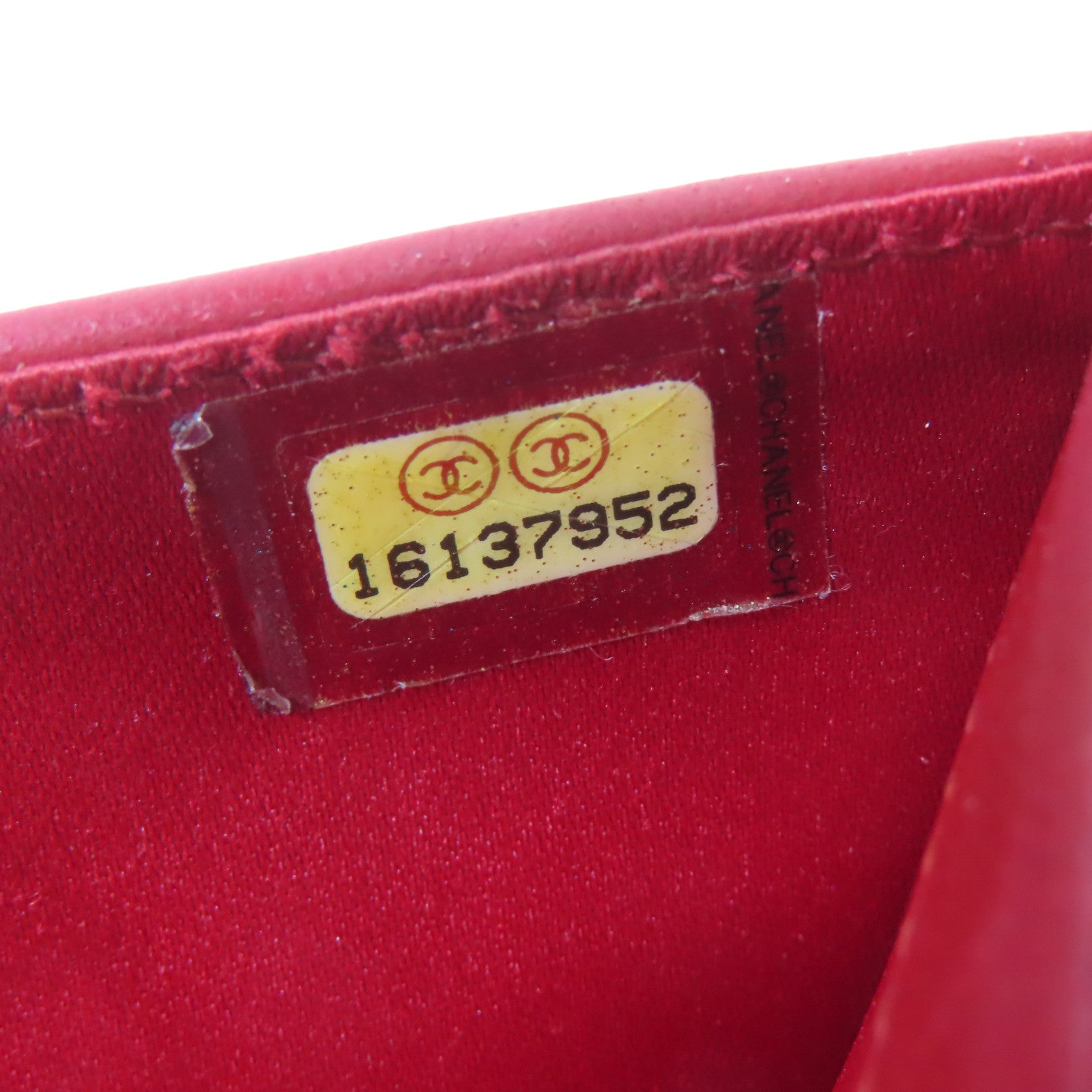 CHANEL 羊皮皮革Wallet銀扣錢包紅色