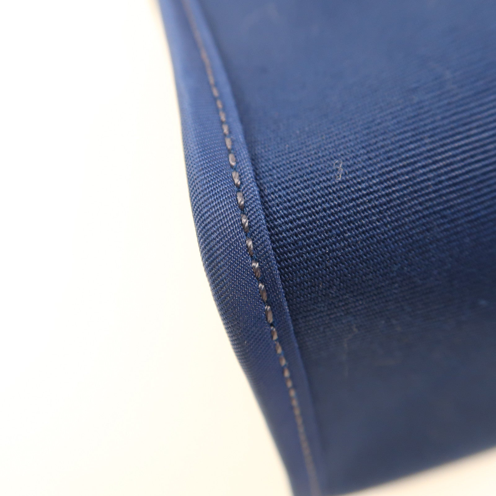 HERMES 帆布/皮革Herbag PM銀扣手挽肩背兩用袋Bleu Agate深藍色/Rouge H紅色