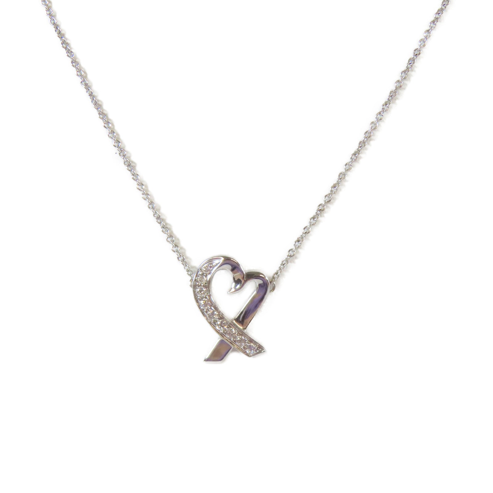 TIFFANY＆CO 【激減優惠】18K白金Loving Heart Pendant項鍊#40cm