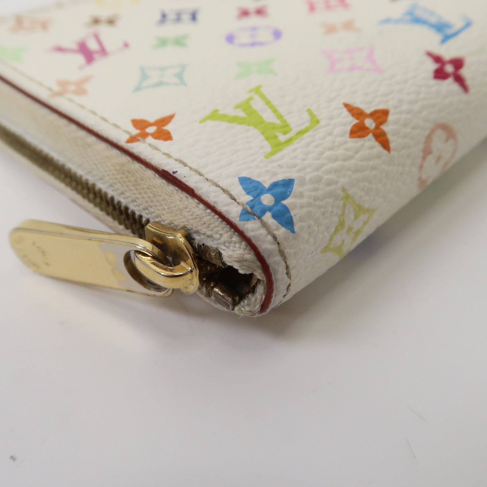 LOUIS VUITTON Monogram Multicolore Coin Case金扣零錢包白色/彩色