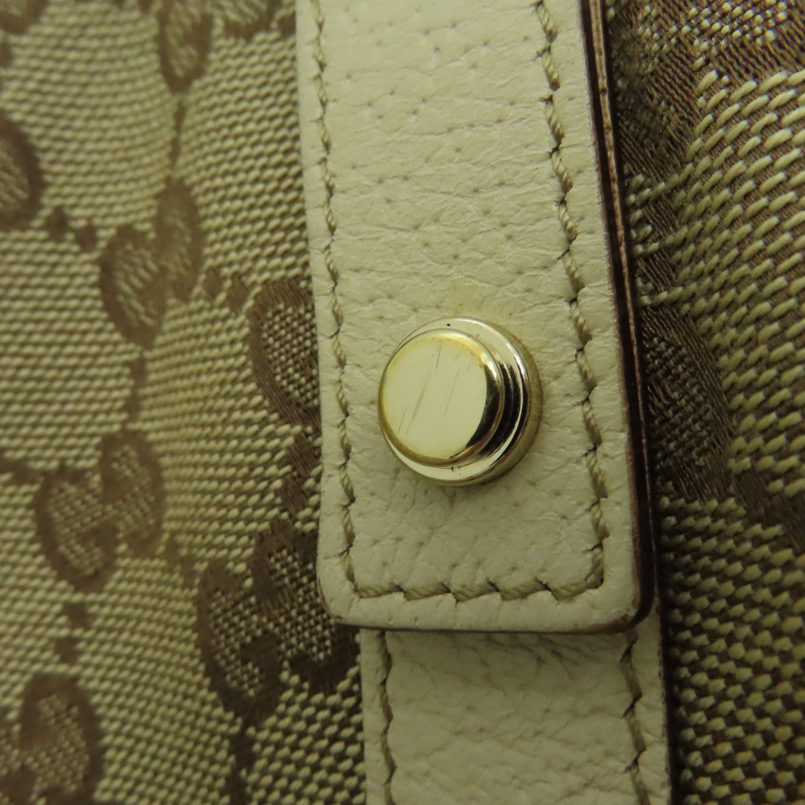 GUCCI 【激減優惠】帆布Shoulder Bag金扣肩背袋啡色