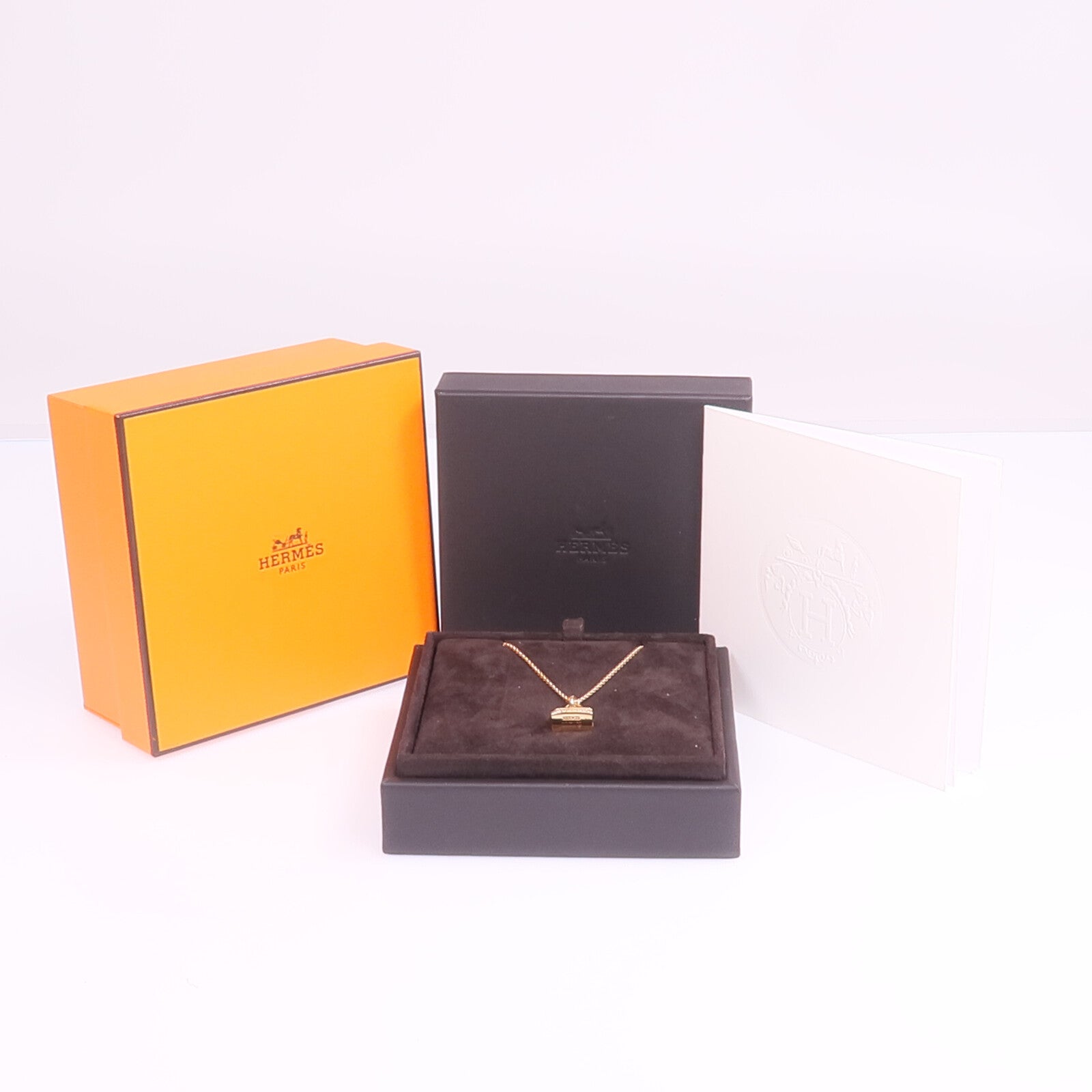 HERMES 【激減優惠】18K玫瑰金Amulettes Kelly Pendant鑽石項鍊