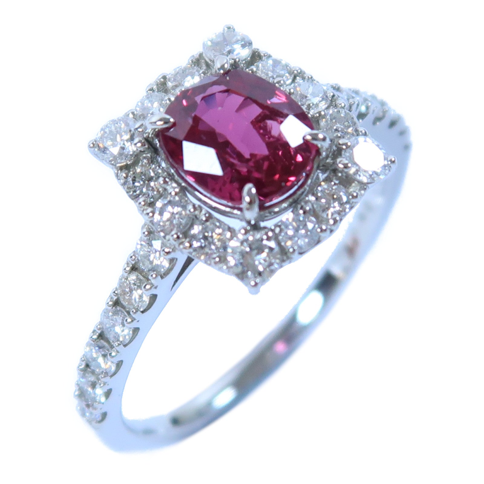 JEWELRY 【激減優惠】PT950鉑金Ruby Ring 1.20ct紅寶石/0.61ct鑽石戒指US#7.5