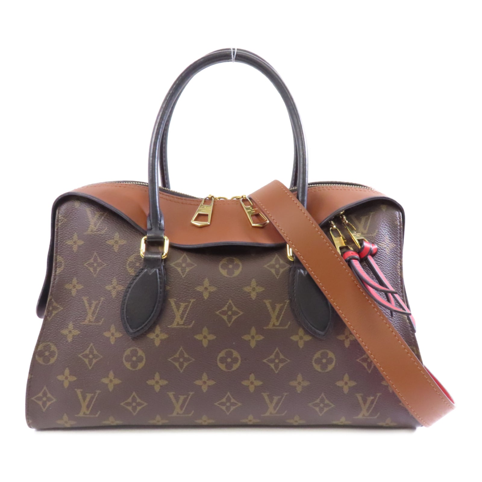 LOUIS VUITTON Monogram Tuileries金扣手挽肩背兩用袋棕色