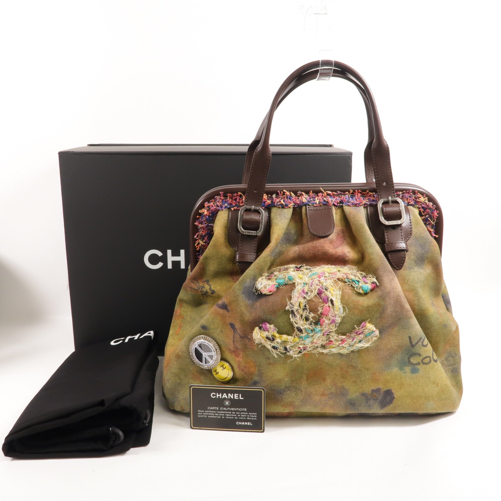 CHANEL 帆布Graffiti Bowling Handbag手挽袋