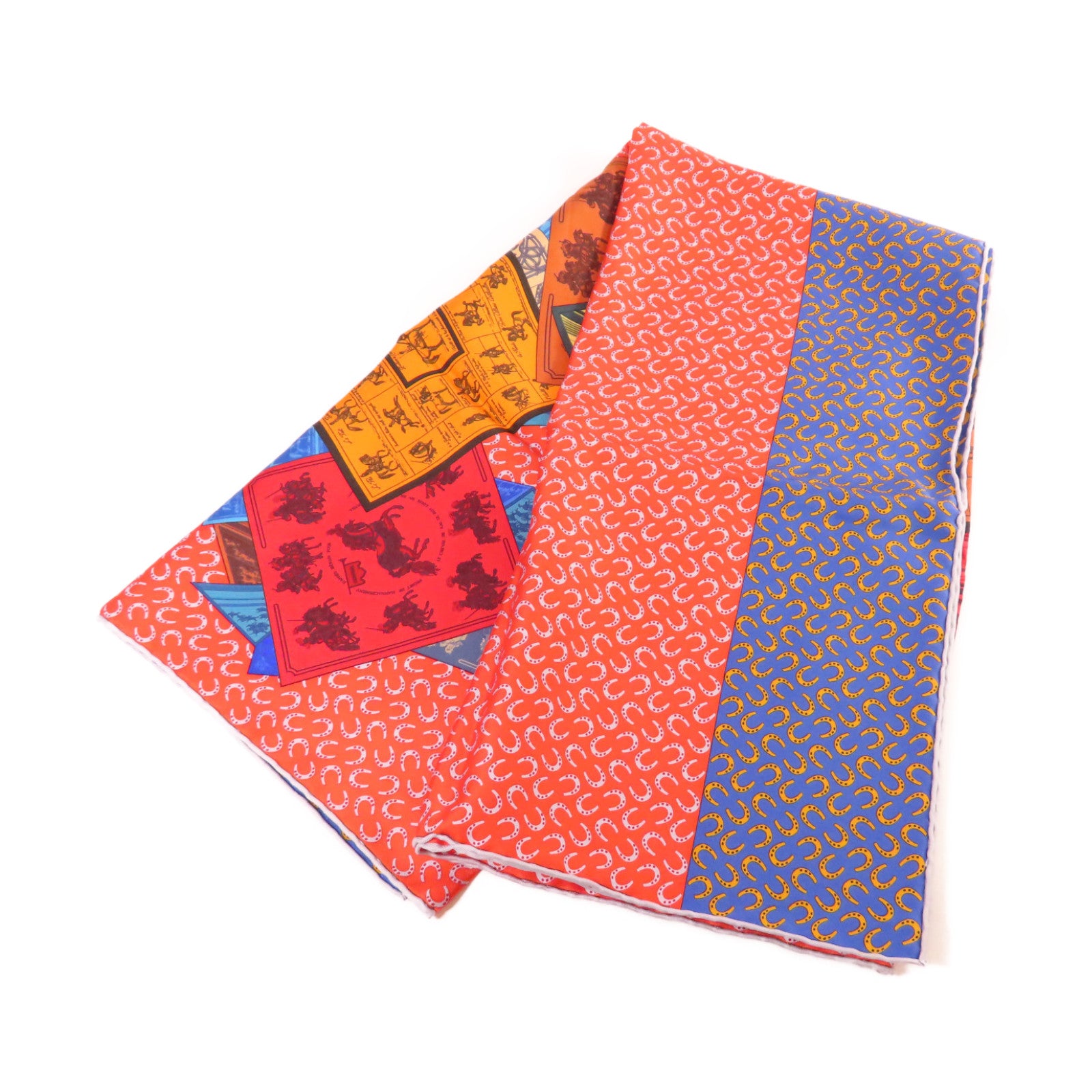 HERMES 絲質90x90 Scarf絲巾橙色/藍色/紅色/彩色