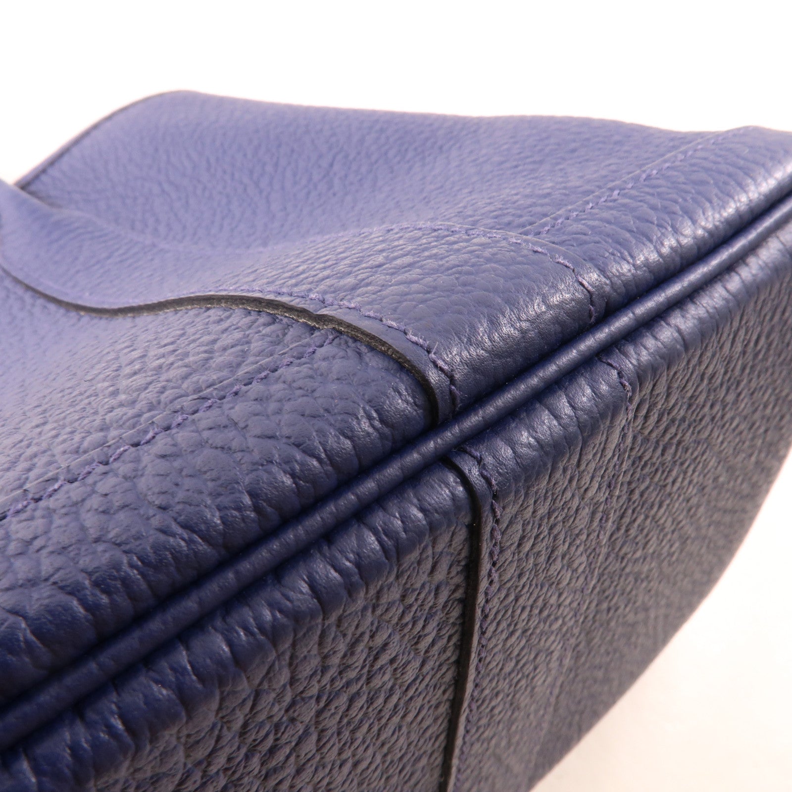HERMES Negonda皮革Garden Party TPM銀扣手挽袋Blue Saphir/藍色