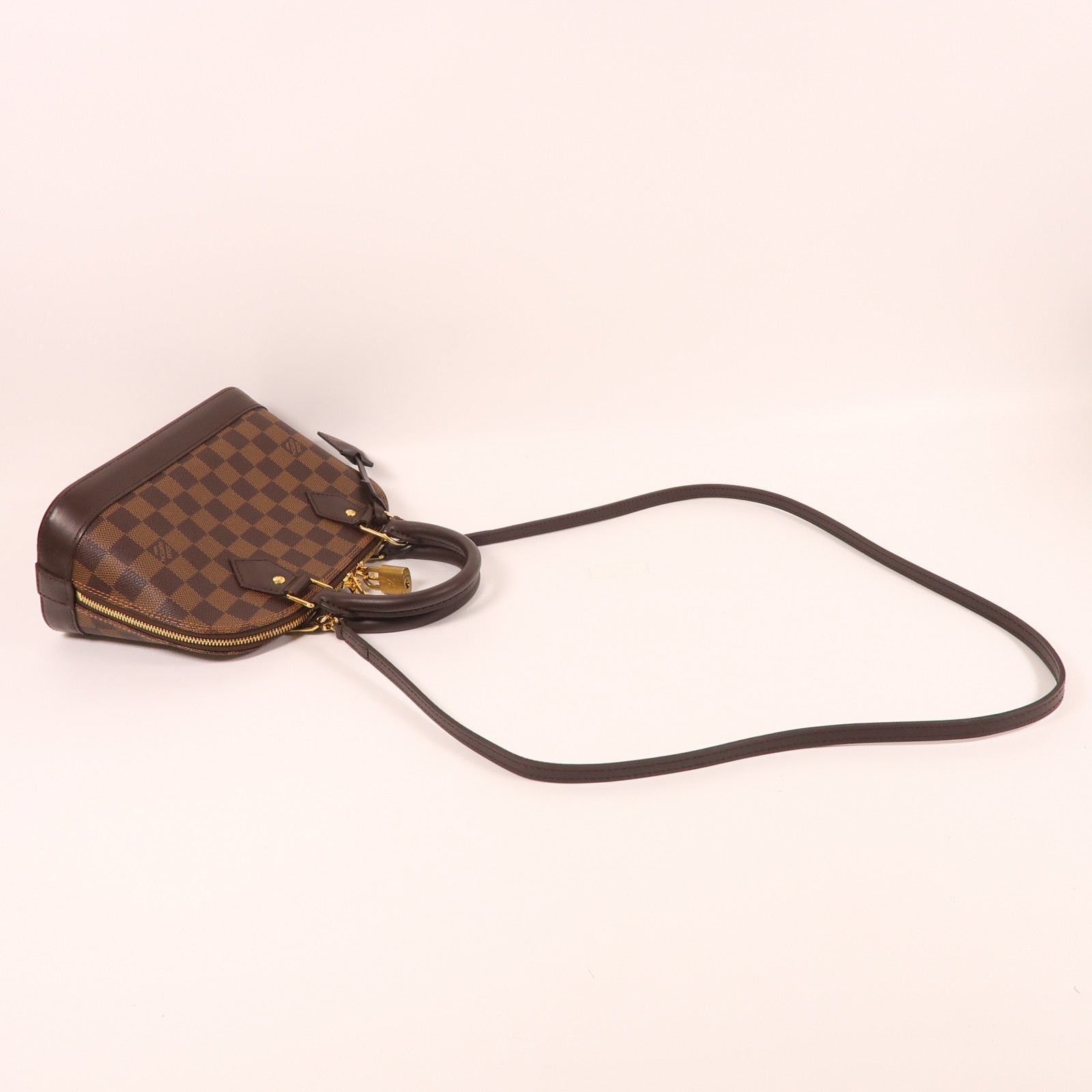 LOUIS VUITTON Damier Ebene Alma BB金扣手挽肩背兩用袋啡色