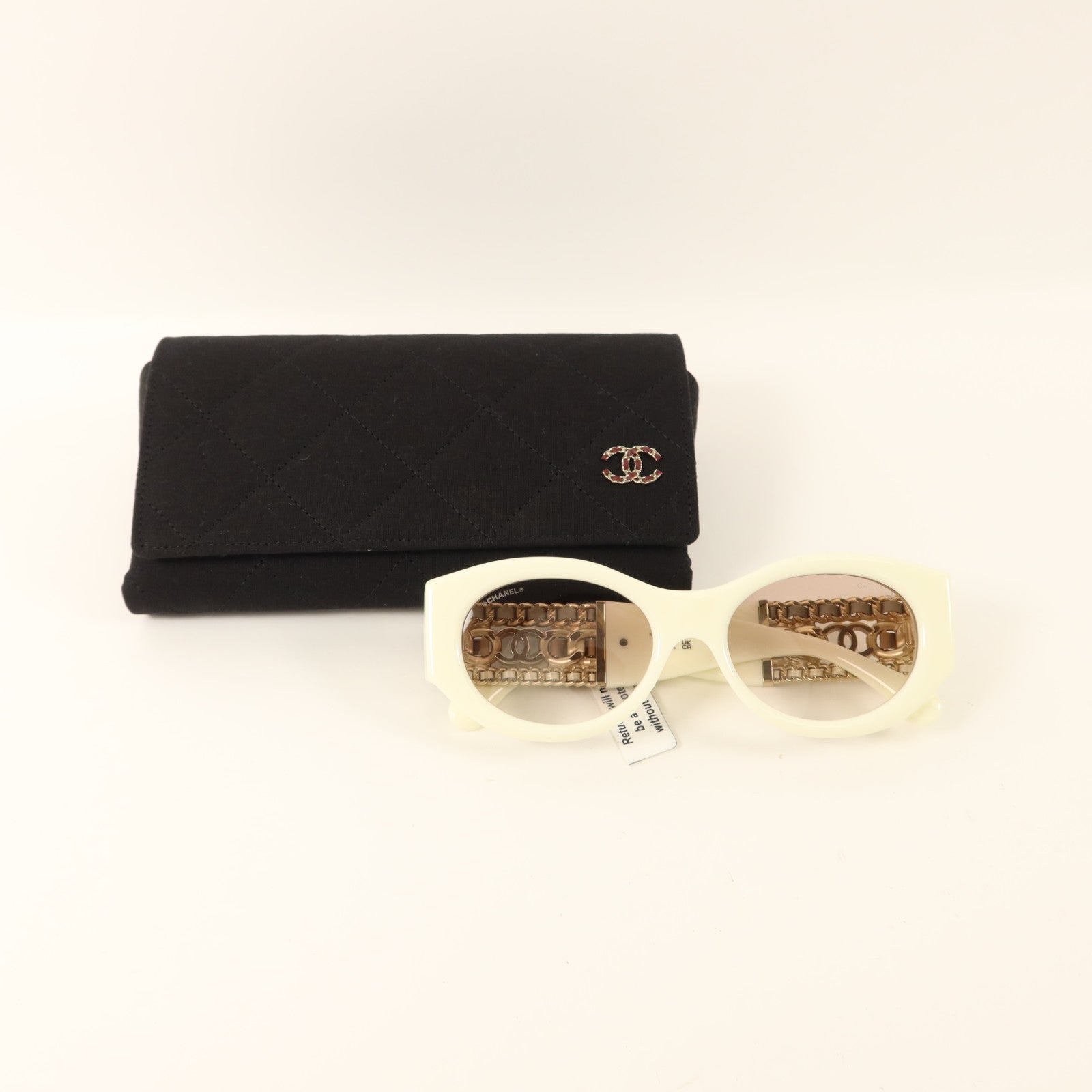 CHANEL PVC/金屬Oval Sunglasses太陽眼鏡