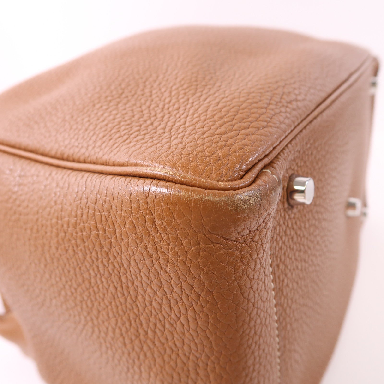 HERMES 【激減優惠】Clemence皮革Lindy 30銀扣手挽肩背兩用袋Gold