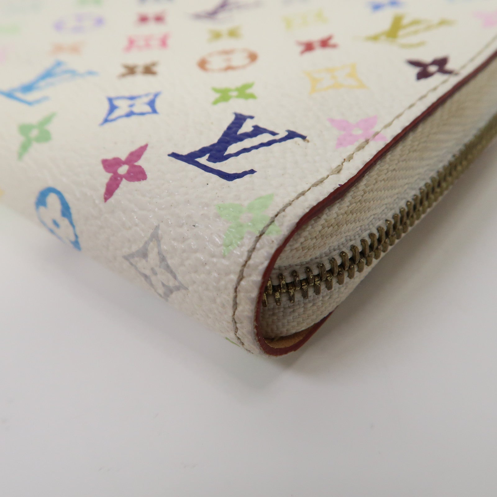 LOUIS VUITTON Monogram Multicolore Coin Case金扣零錢包白色/彩色