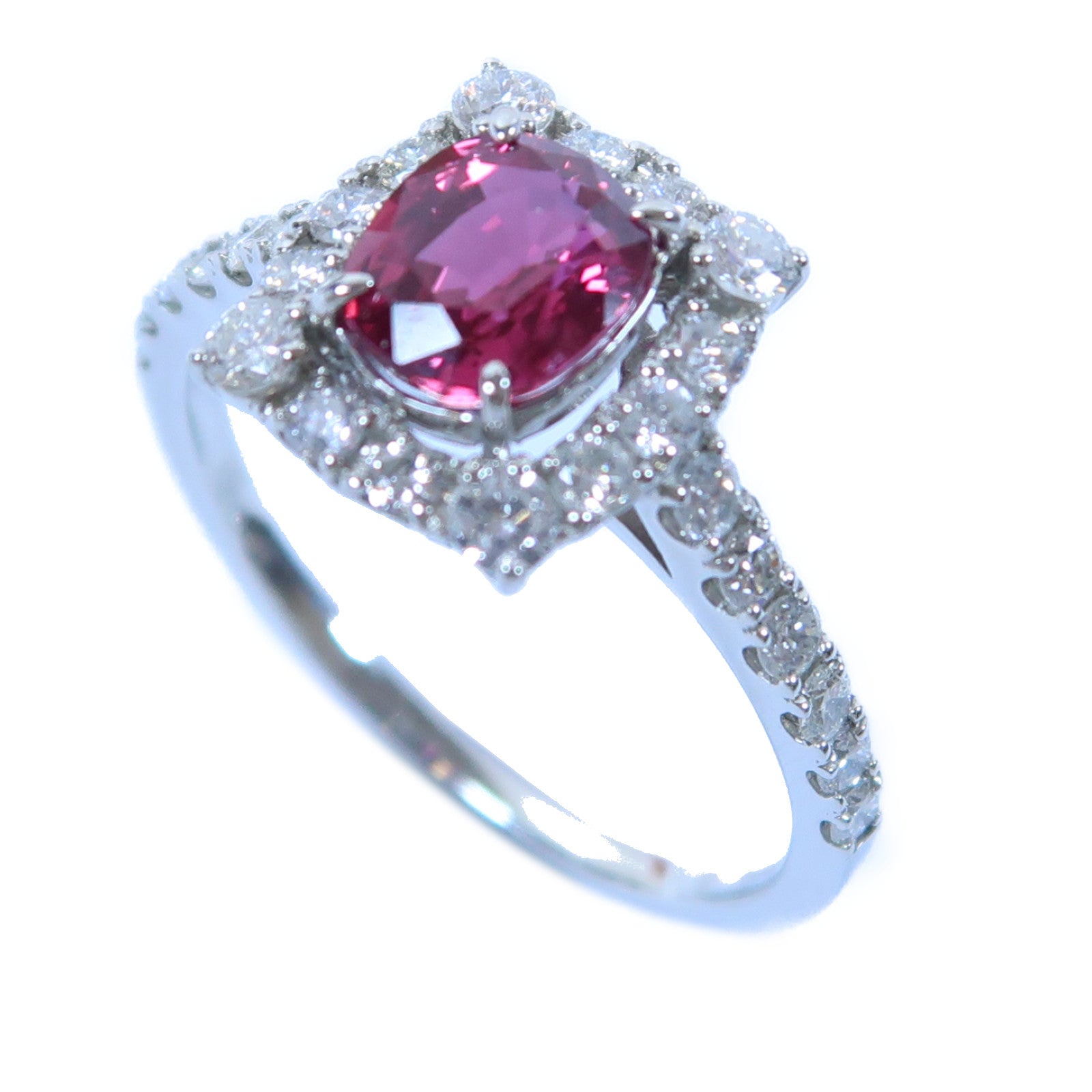 JEWELRY 【激減優惠】PT950鉑金Ruby Ring 1.20ct紅寶石/0.61ct鑽石戒指US#7.5