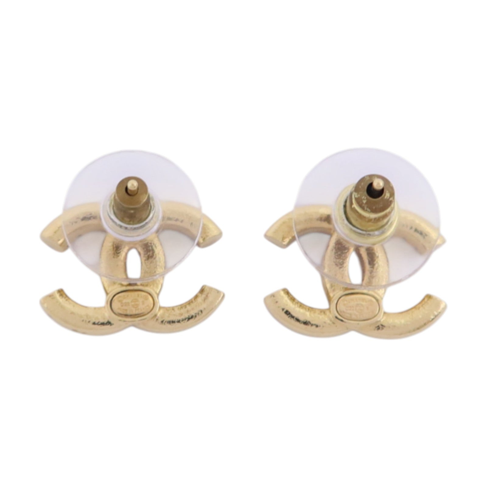CHANEL 金屬/PVC CC Earrings金扣耳環