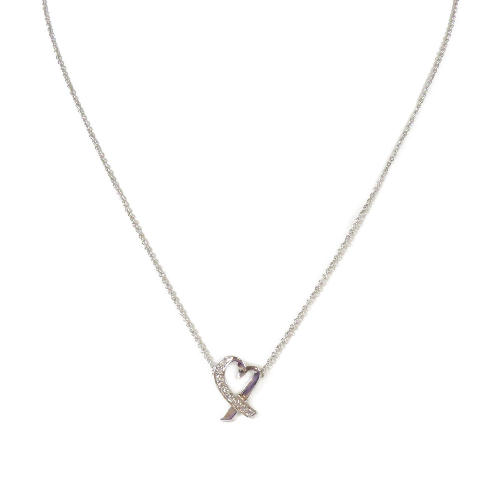 TIFFANY＆CO 【激減優惠】18K白金Loving Heart Pendant項鍊#40cm