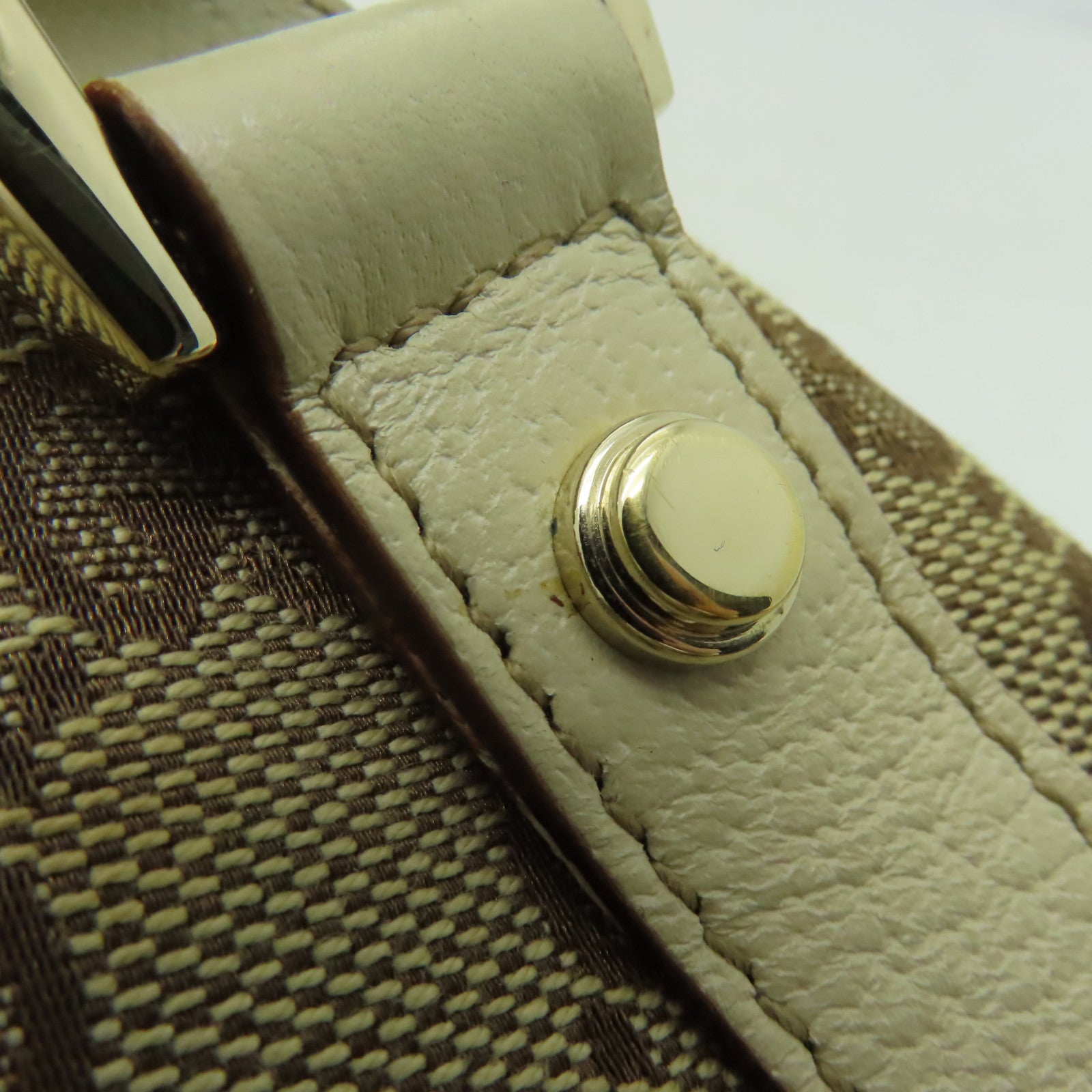 GUCCI 【激減優惠】帆布Shoulder Bag金扣肩背袋啡色