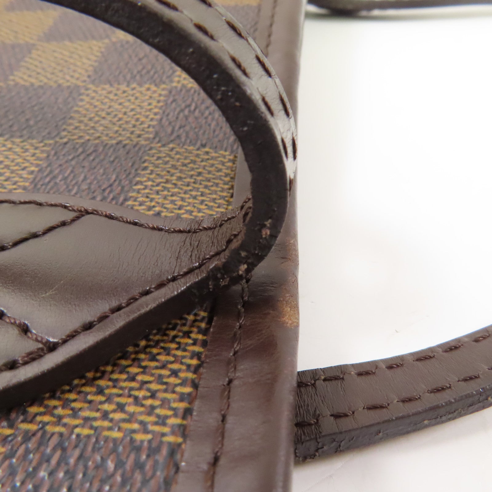 LOUIS VUITTON Damier Neverfull GM金扣手挽袋
